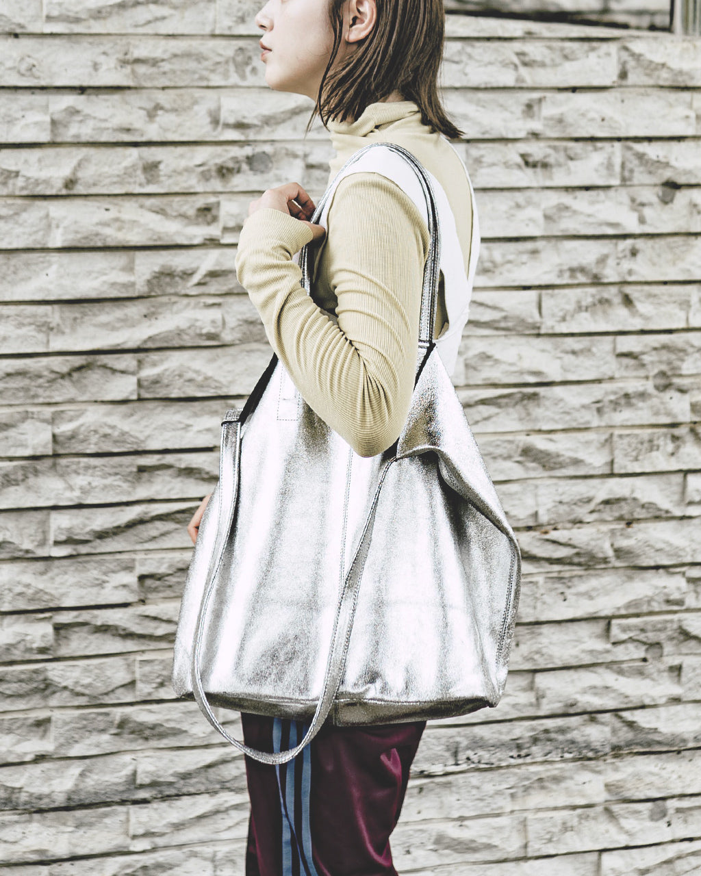 3WAY LARGE TOTE(L size)SILVER L-SIL-102