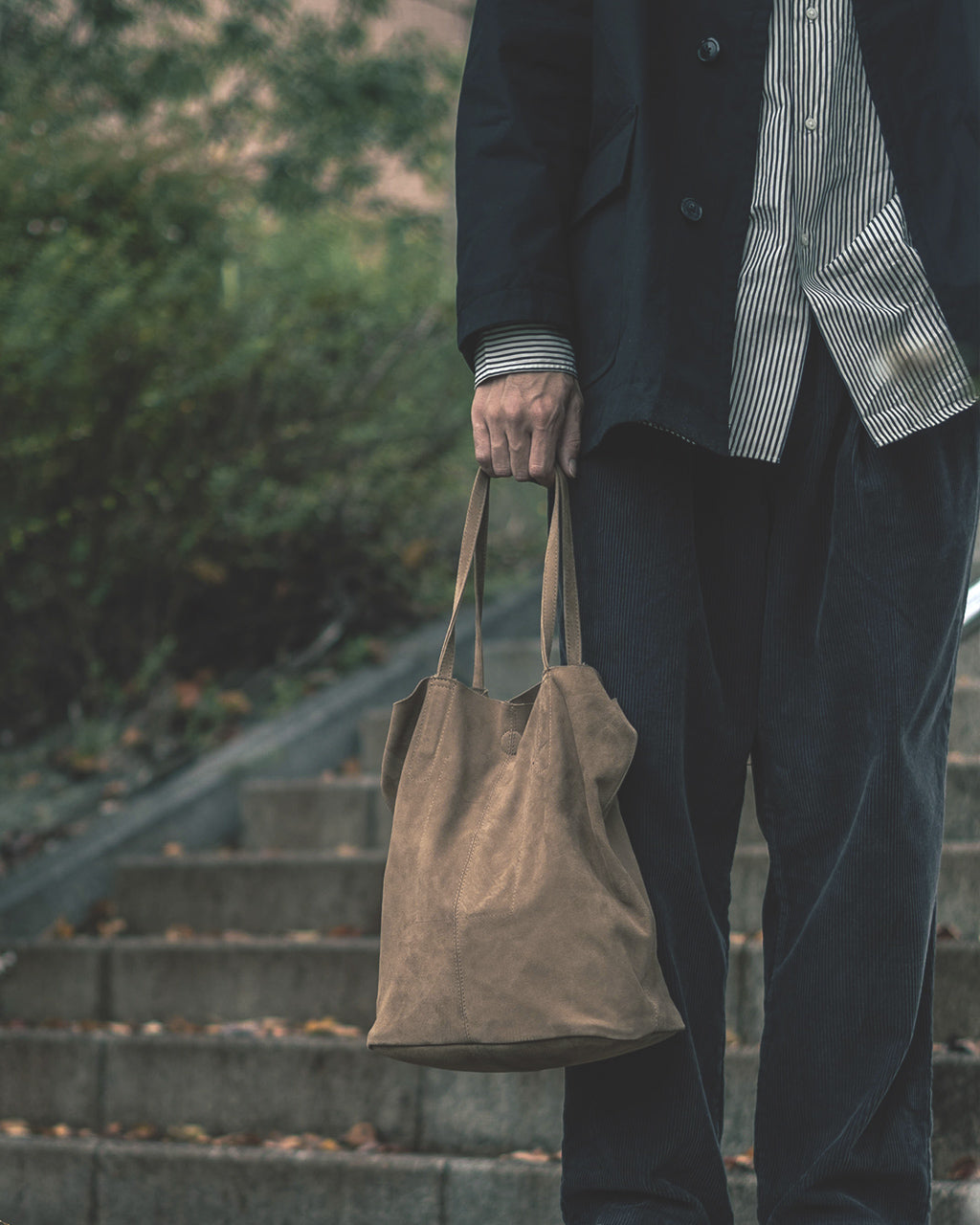 3WAY MEDIUM TOTE(M size)SUEDE CAMEL / SUEDE DARK CHOCO