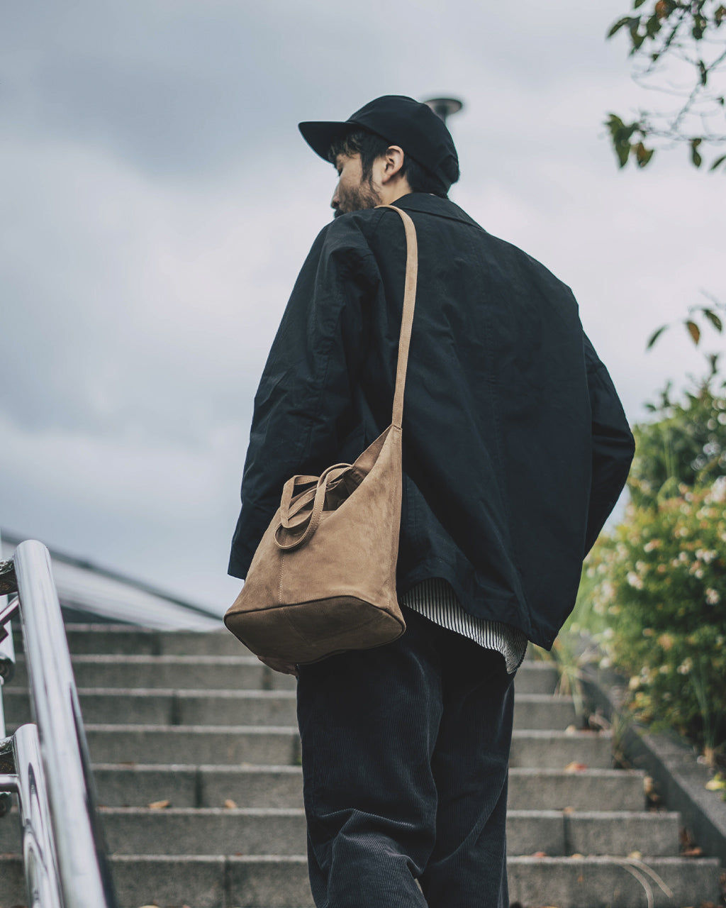 3WAY MEDIUM TOTE(M size)SUEDE CAMEL / SUEDE DARK CHOCO