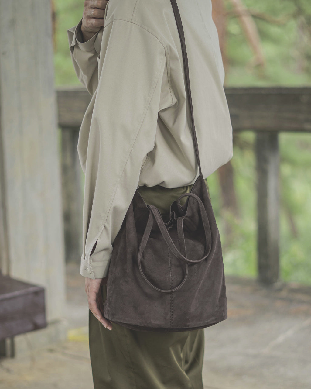 3WAY MEDIUM TOTE(M size)SUEDE DARK CHOCO MS-SDCH-103 ML-SDCH-103