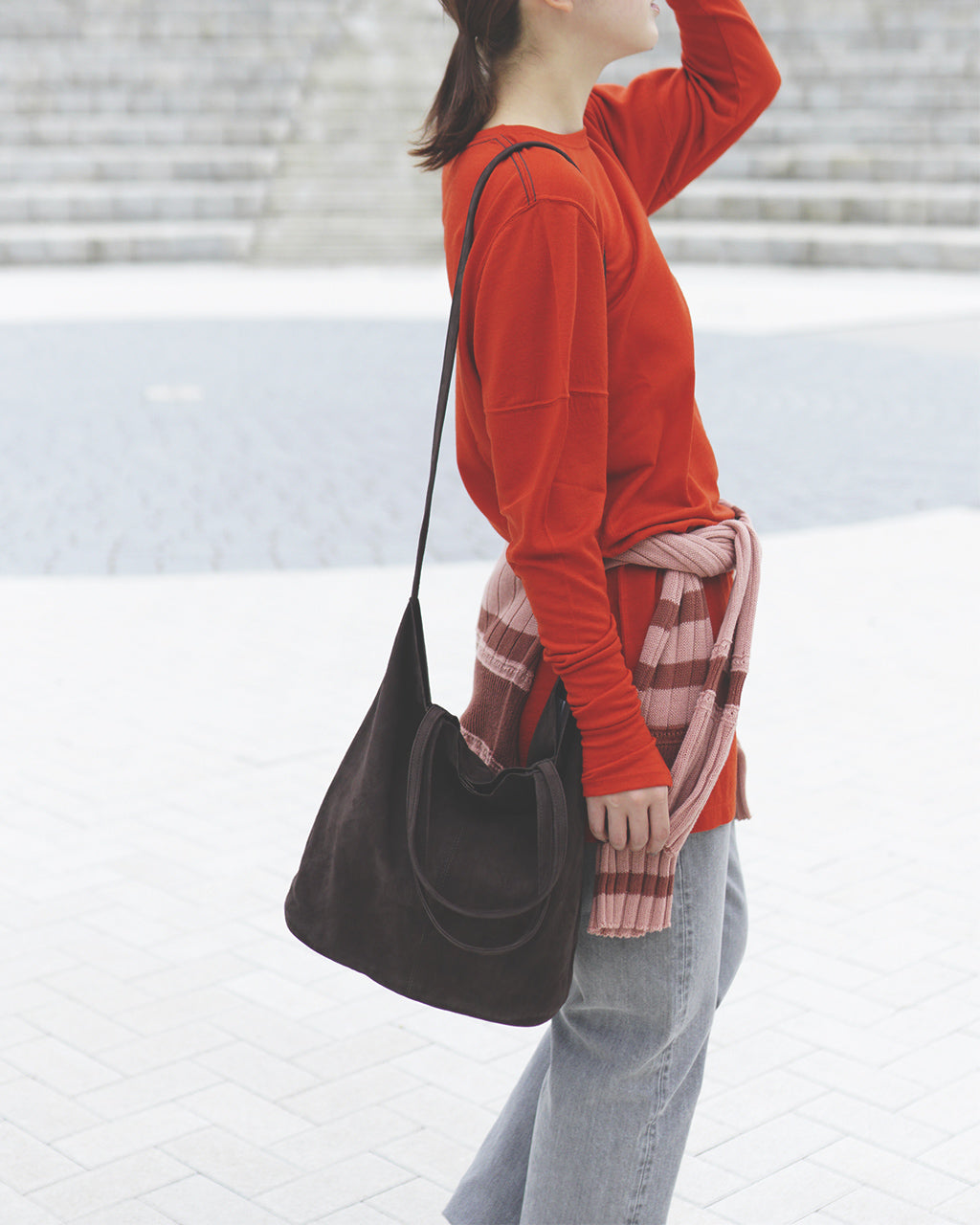 3WAY MEDIUM TOTE(M size)SUEDE DARK CHOCO MS-SDCH-103 ML-SDCH-103