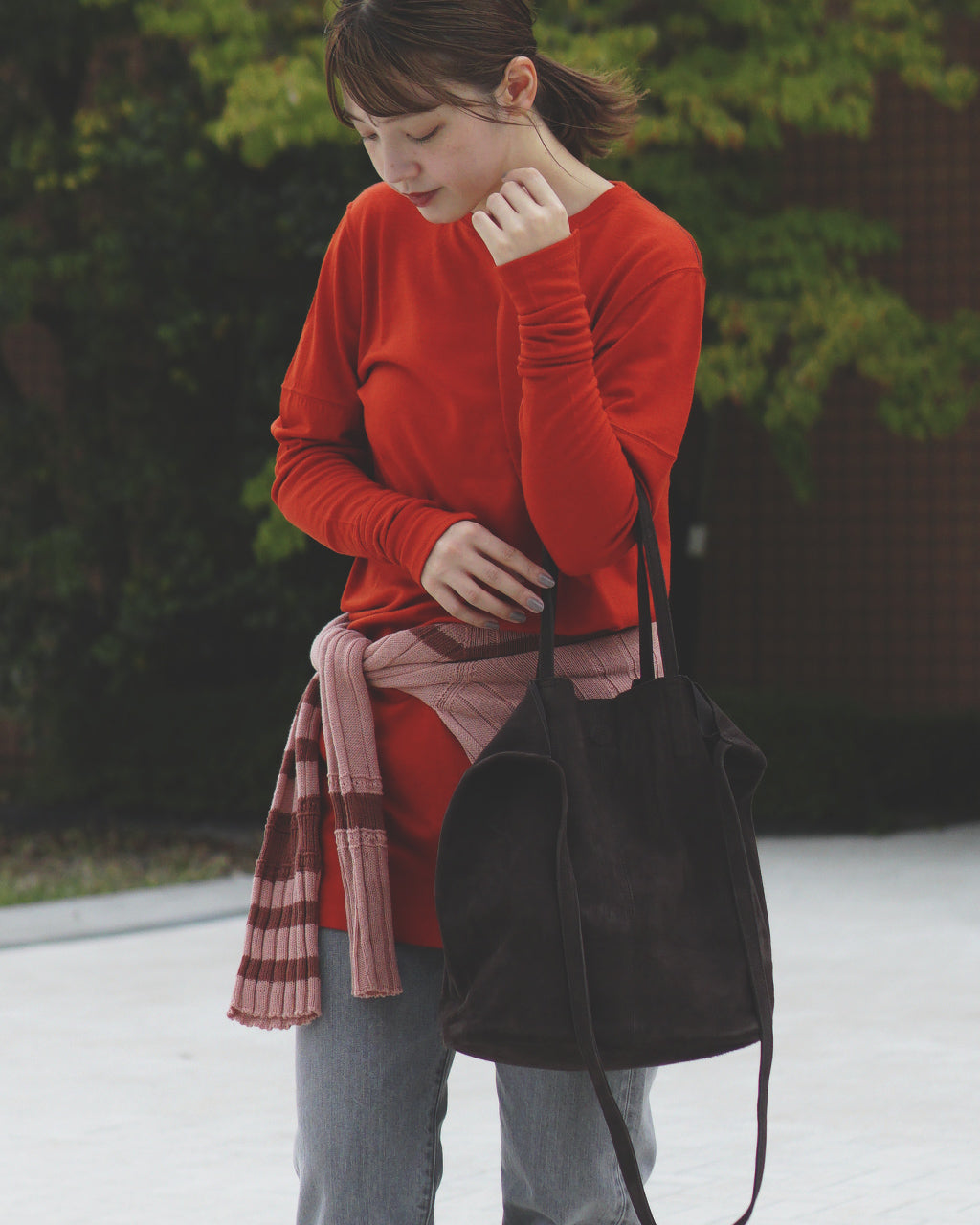 3WAY MEDIUM TOTE(M size)SUEDE CAMEL / SUEDE DARK CHOCO