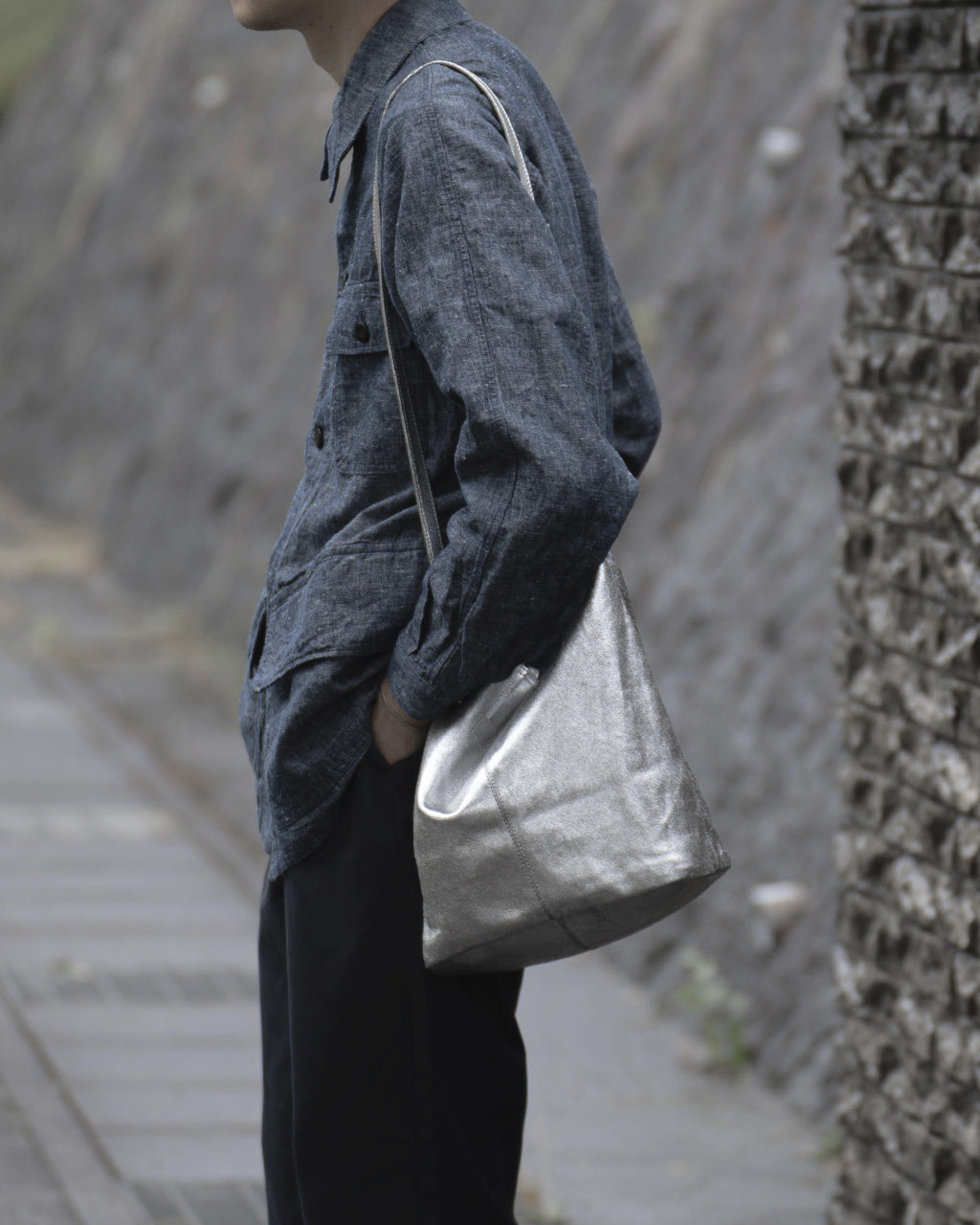 3WAY MEDIUM TOTE(M size)SILVER ML-SIL-1