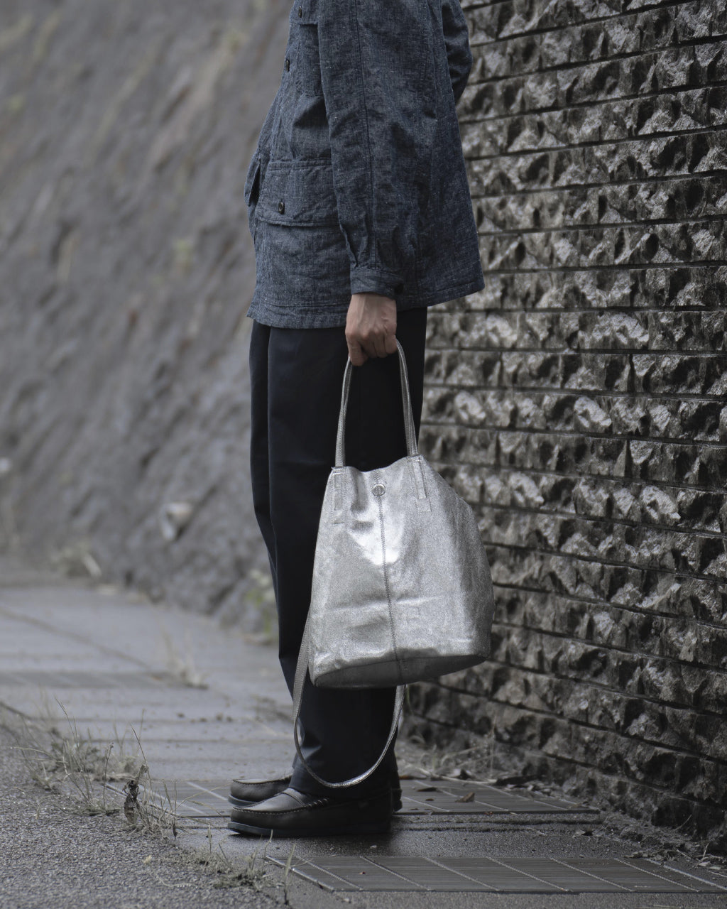 3WAY MEDIUM TOTE(M size)SILVER ML-SIL-1