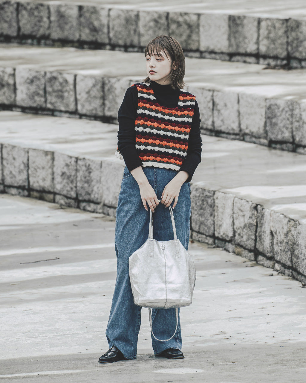 3WAY MEDIUM TOTE(M size)SILVER ML-SIL-1