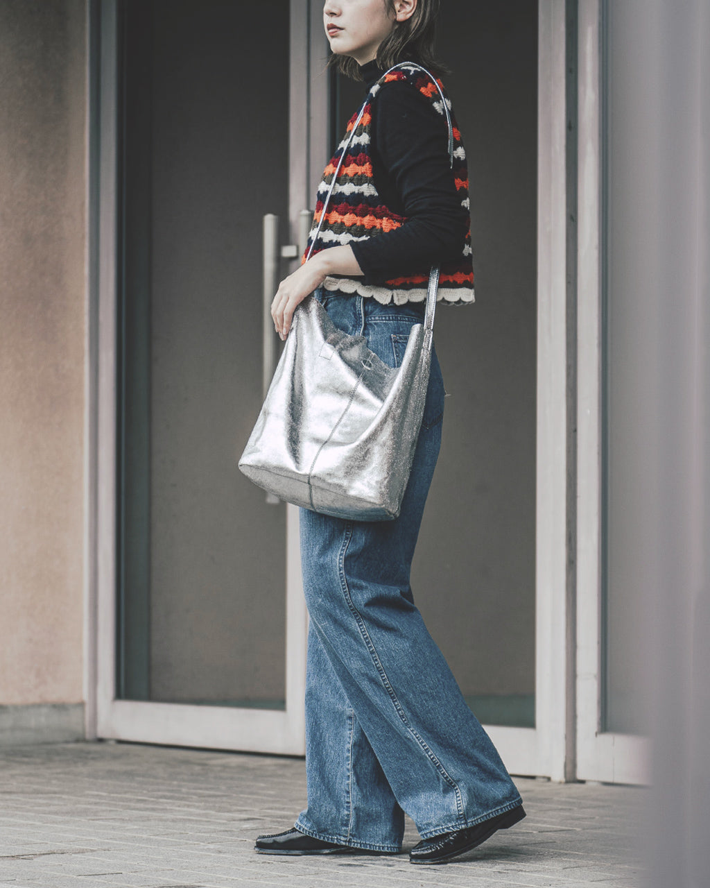 3WAY MEDIUM TOTE(M size)SILVER ML-SIL-1