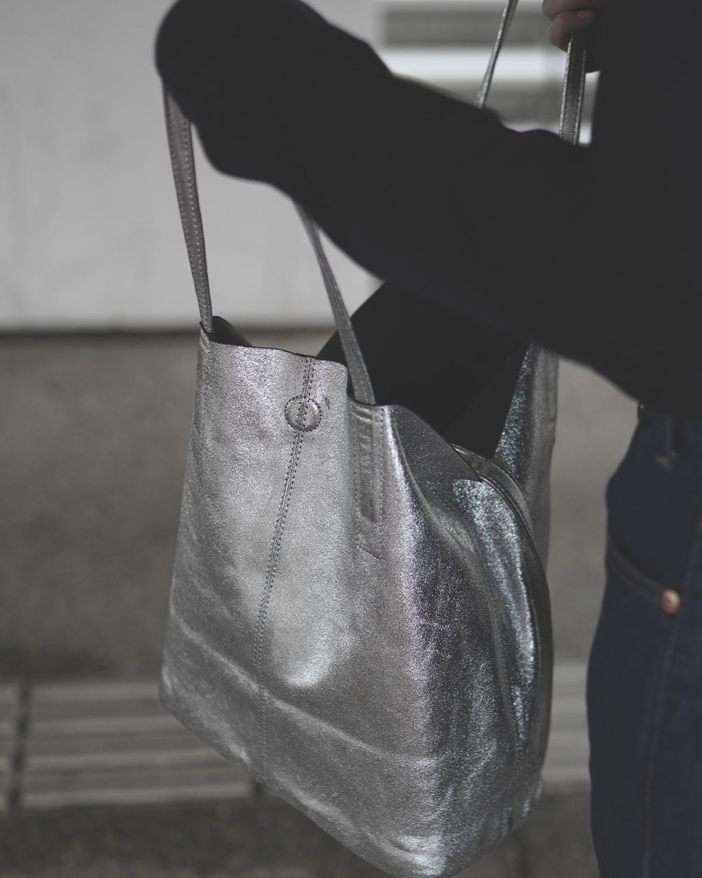 3WAY MEDIUM TOTE(M size)SILVER ML-SIL-1