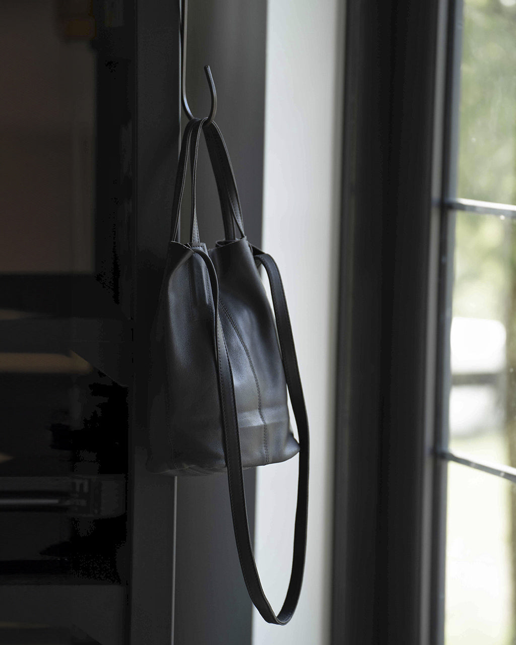 2WAY SMALL TOTE(S size)BLACK CHARCOAL CAMEL