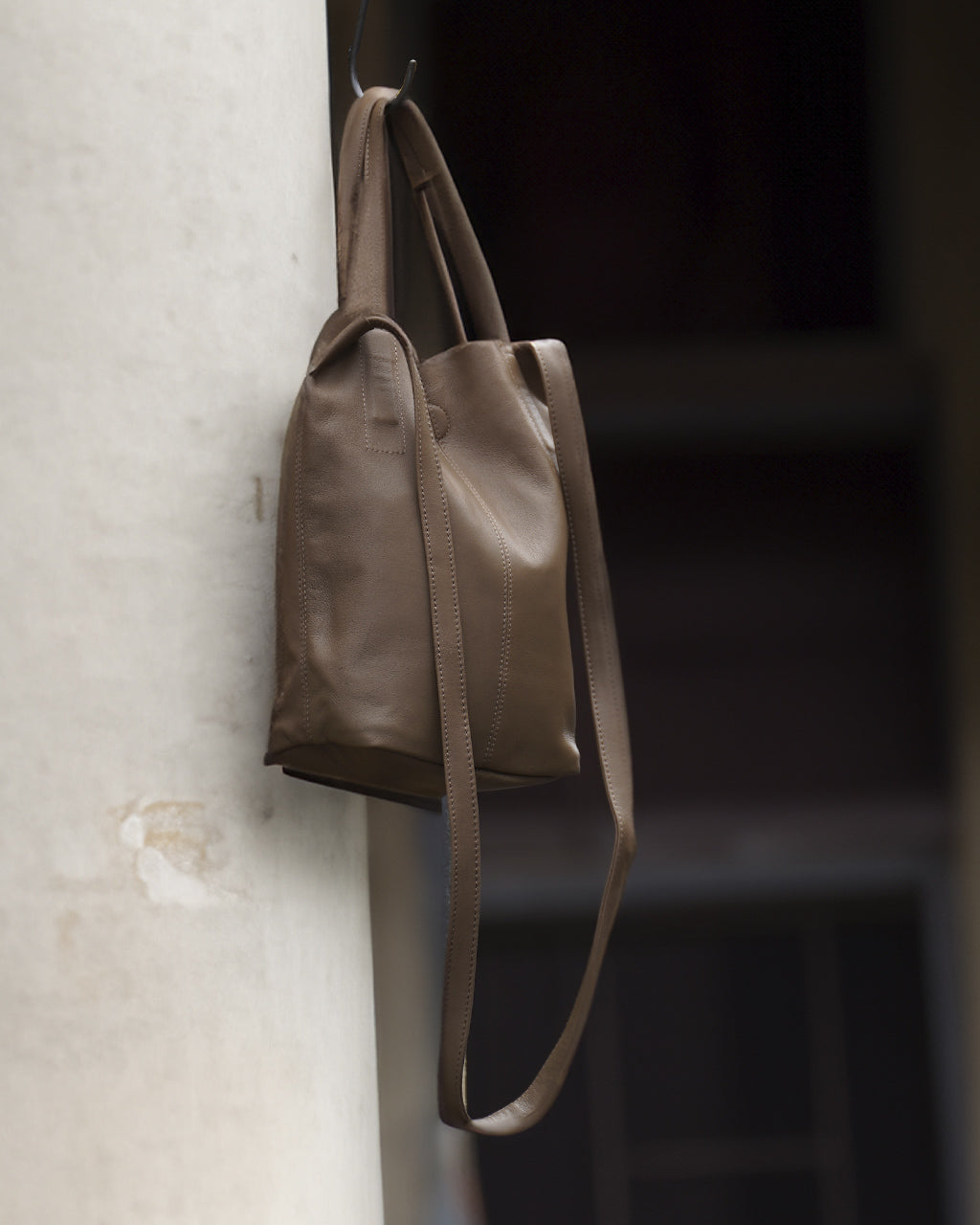 2WAY SMALL TOTE(S size)BLACK CHARCOAL CAMEL
