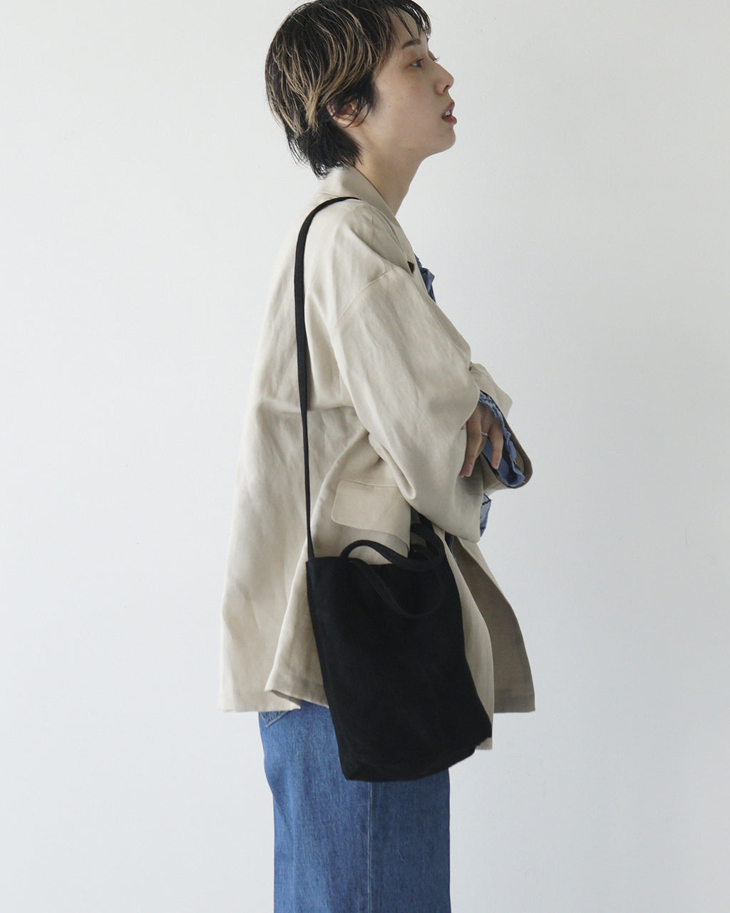 2WAY SMALL TOTE(S size)OIL SUEDE BLACK / OIL SUEDE BROWN (SS-OBLK-1 / SS-OBR-1)