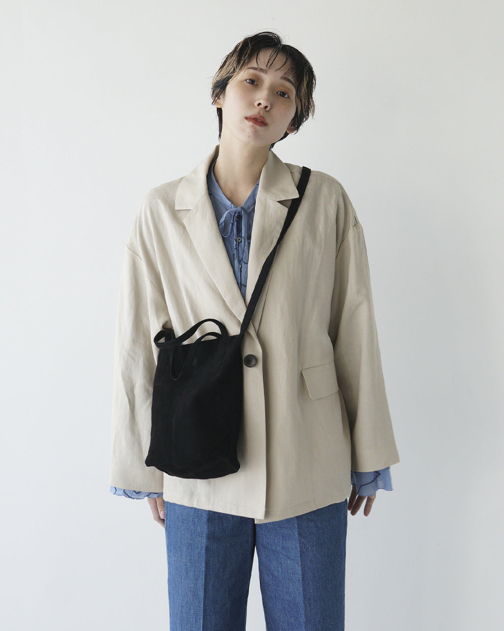 2WAY SMALL TOTE(SS size)OIL SUEDE BLACK SS-OBLK-1
