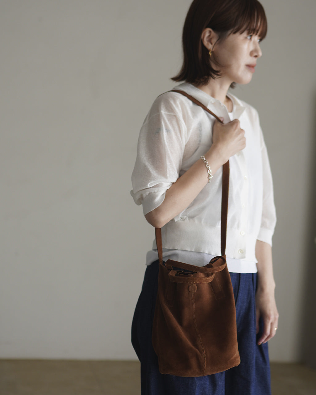 2WAY SMALL TOTE(S size)OIL SUEDE BROWN (SS-OBR-1)