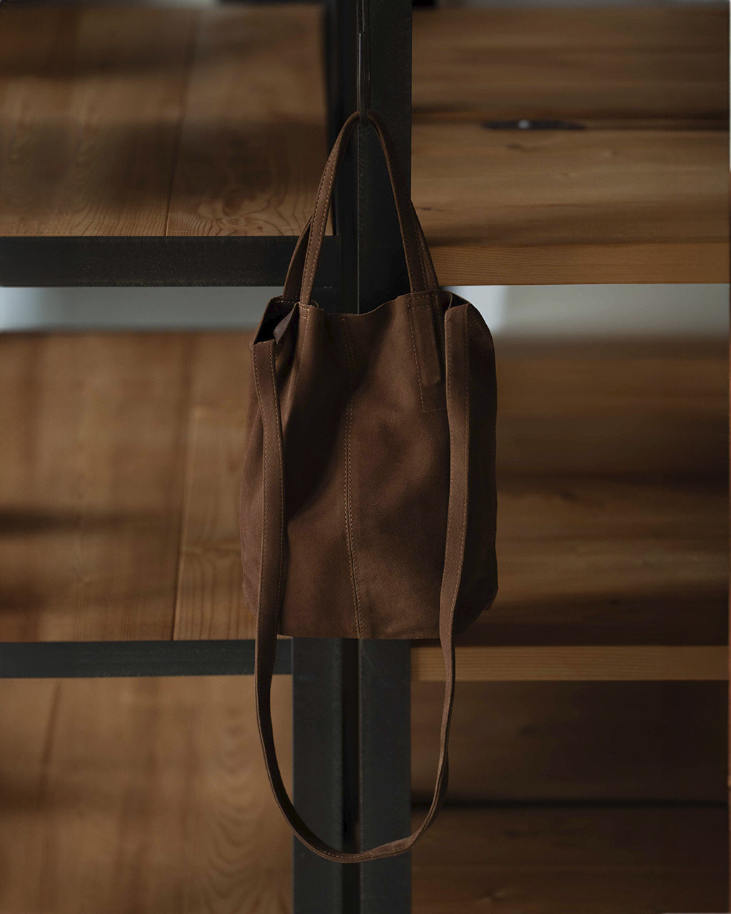 2WAY SMALL TOTE(S size)OIL SUEDE BLACK / OIL SUEDE BROWN (SS-OBLK-1 / SS-OBR-1)