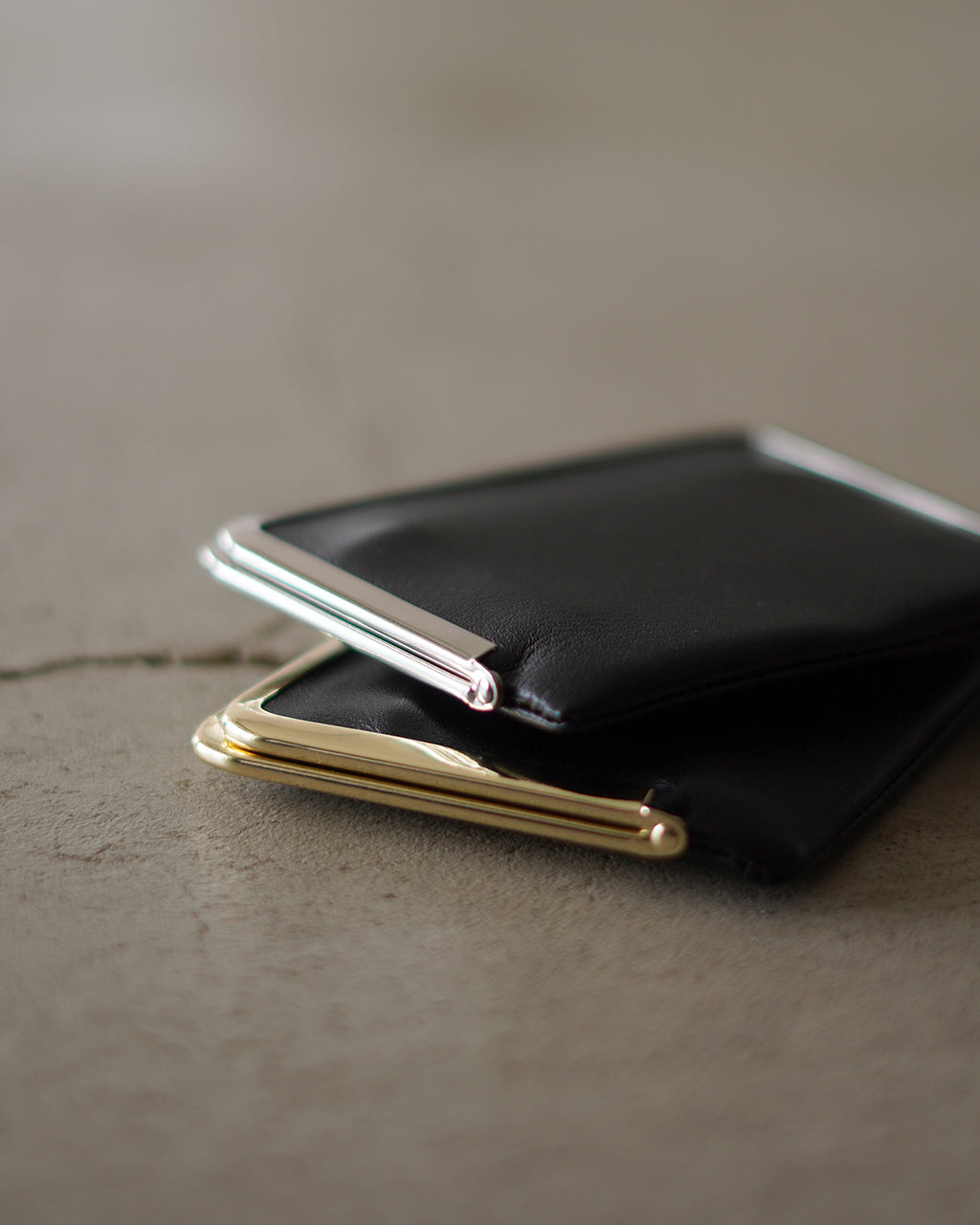 Framed Leather Half Wallet MSA-HW-BLK