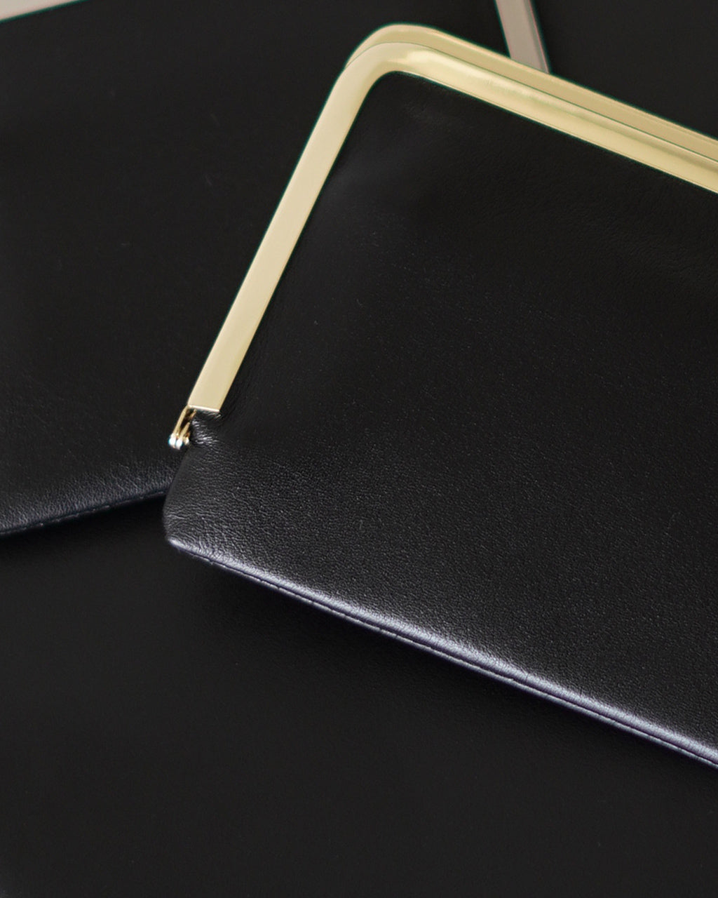 Framed Leather Half Wallet MSA-HW-BLK