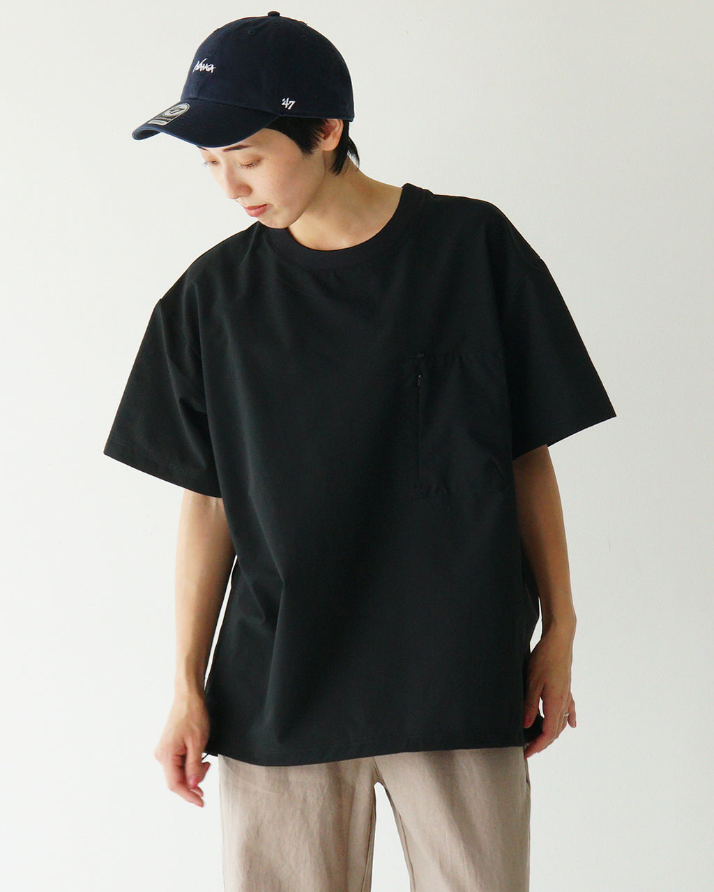 【SALE!20%OFF】NANGA ナンガ 半袖 Tシャツ DotAirR COMFY TEE コンフィーティー カットソー クルーネック 通気性 ストレッチ ファスナーポケット N2500-1J300A