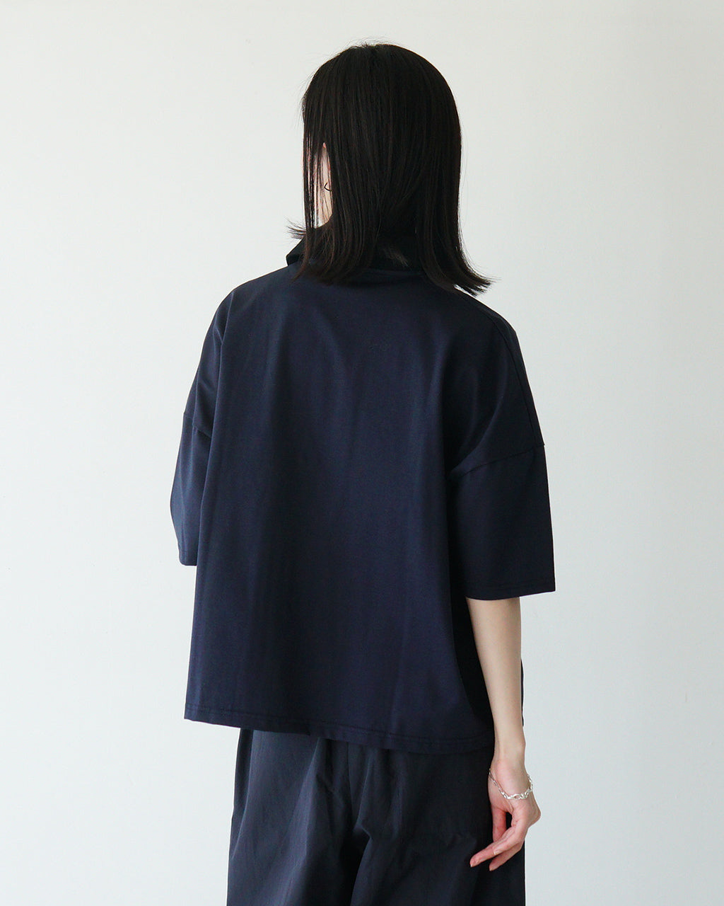 NARU ナル ポロシャツ バイカラー 半袖 カットソー 日本製 上品 光沢 ドロップショルダー compRession jersey 648250【送料無料】