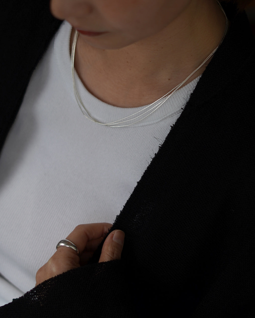 LIQUID SILVER JEWERLY NECKLACE 3st