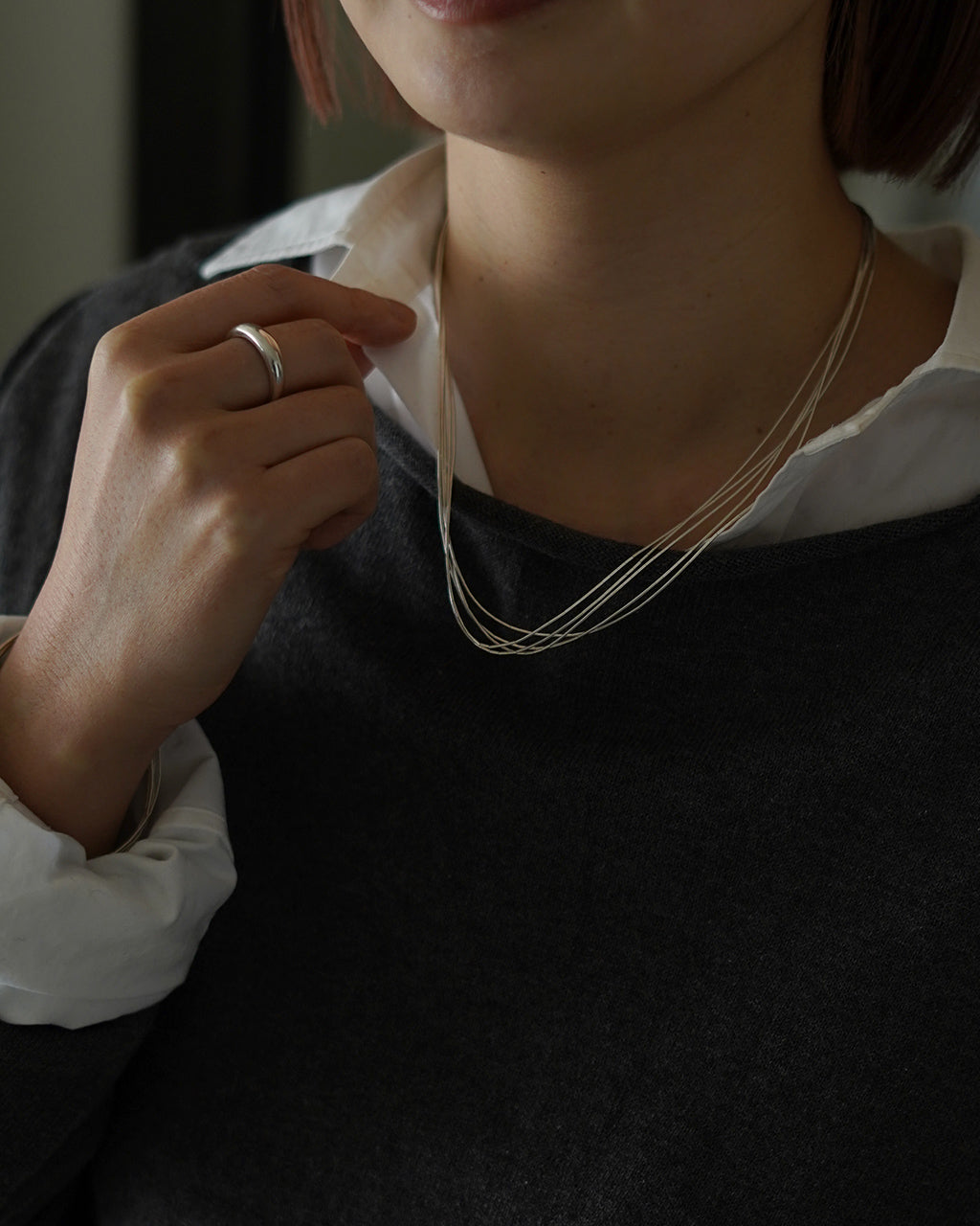 LIQUID SILVER JEWERLY NECKLACE 5st