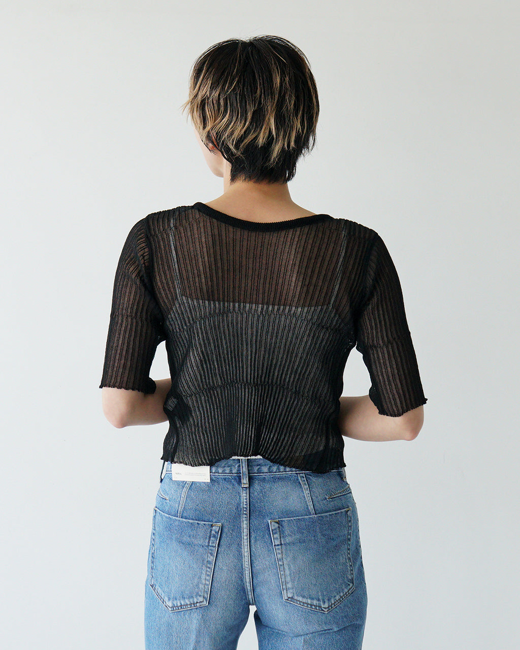 【アウトレット!30%OFF】NEPLA. ネプラ 2WAY シアーリブニット カーディガン 2WAY CARDIGAN SHEER RIB KNIT 5分袖 レイヤード OK035-5S【送料無料】