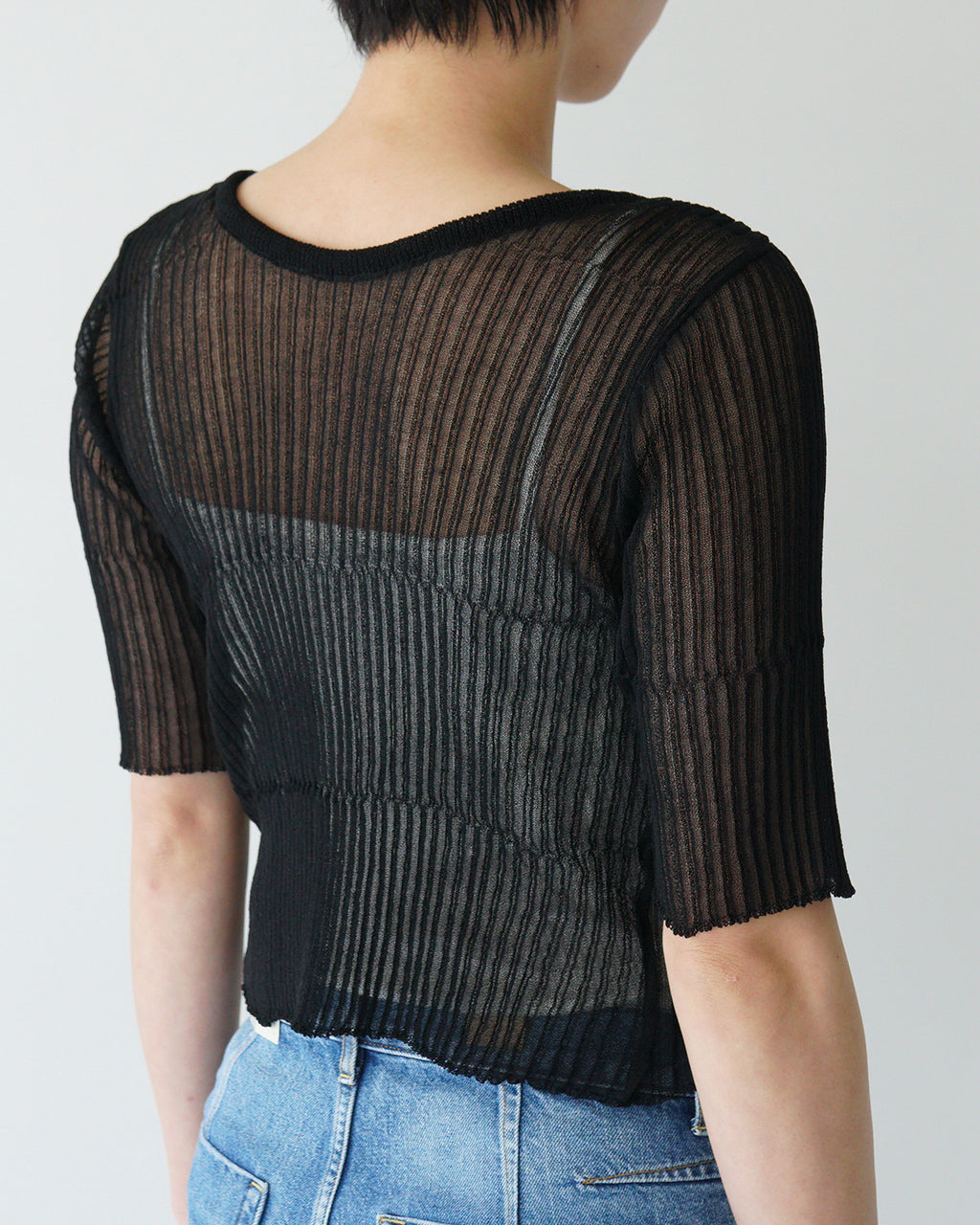 【アウトレット!30%OFF】NEPLA. ネプラ 2WAY シアーリブニット カーディガン 2WAY CARDIGAN SHEER RIB KNIT 5分袖 レイヤード OK035-5S【送料無料】
