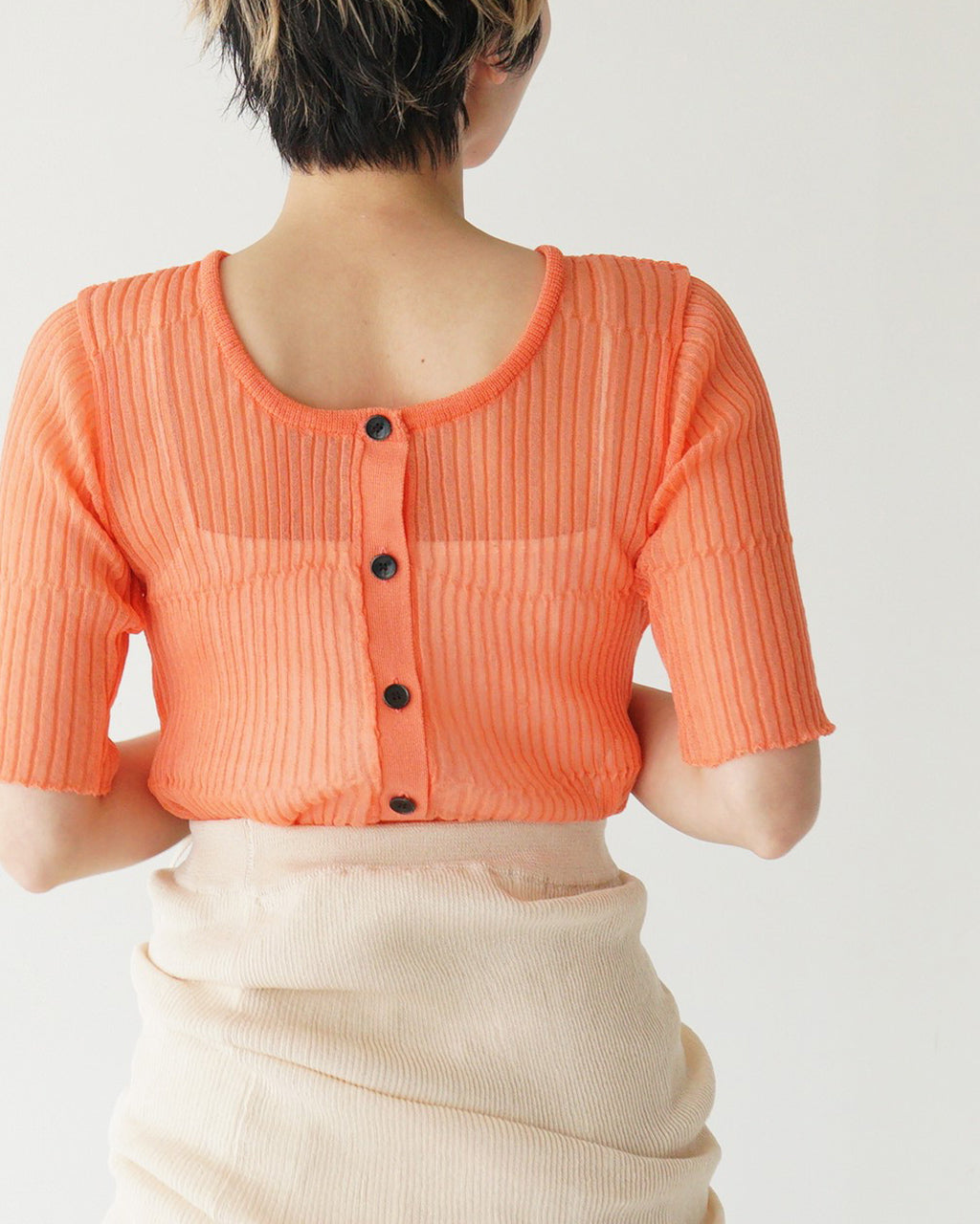 【アウトレット!30%OFF】NEPLA. ネプラ 2WAY シアーリブニット カーディガン 2WAY CARDIGAN SHEER RIB KNIT 5分袖 レイヤード OK035-5S【送料無料】