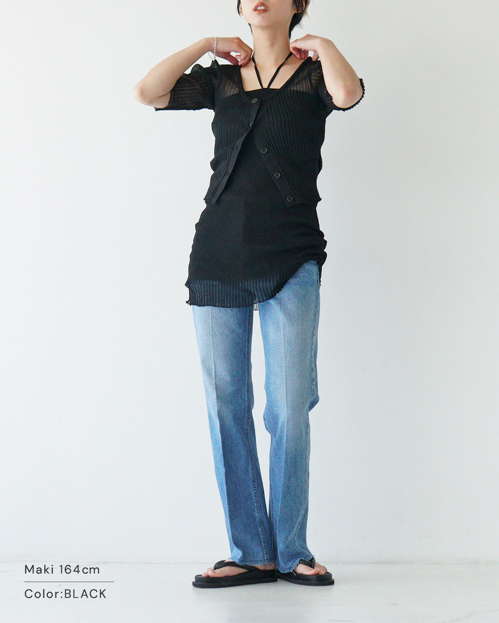 【SALE!50%OFF】NEPLA. ネプラ シアーリブニット 3WAY ベアトップ ワンピース 3WAY BARETOP OP KNIT スカート ホルターネック OK036-5S【送料無料】