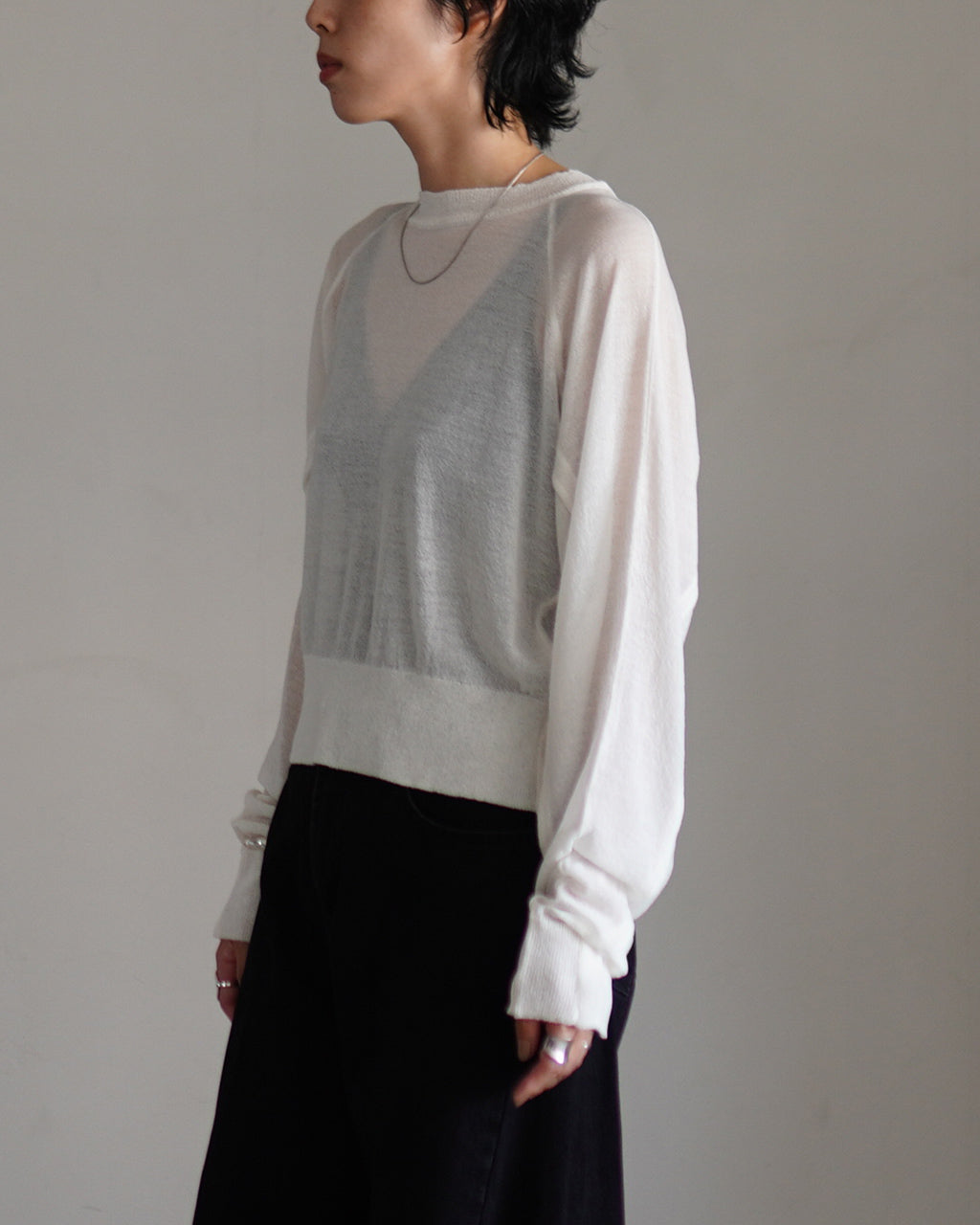 PLEAT P/O SHEER KNIT OK043-5A