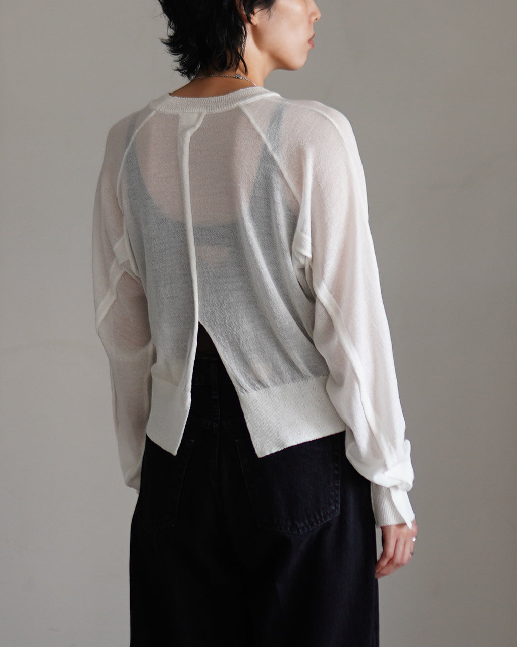PLEAT P/O SHEER KNIT OK043-5A