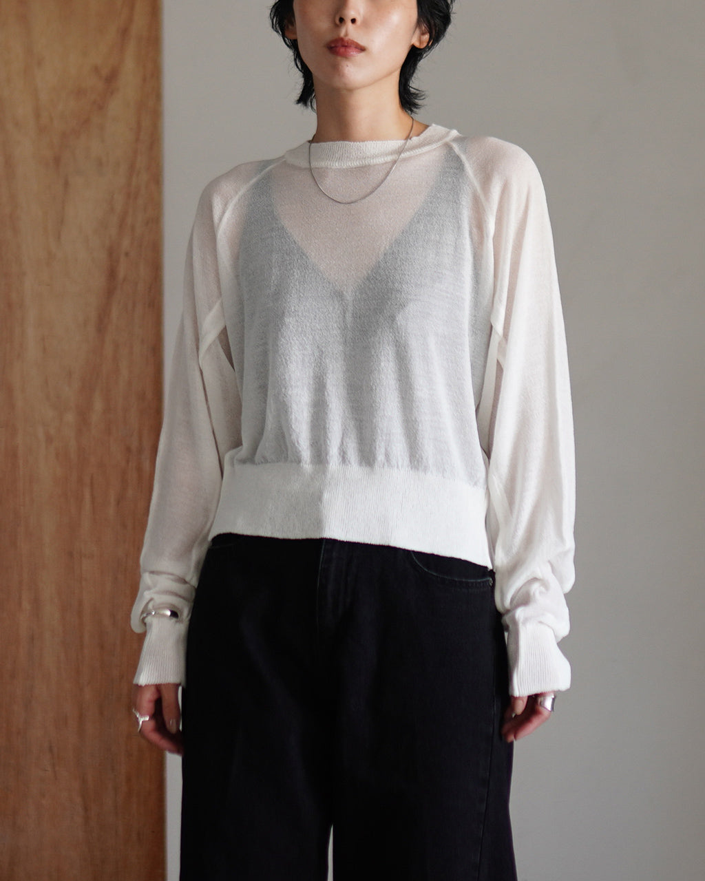PLEAT P/O SHEER KNIT OK043-5A