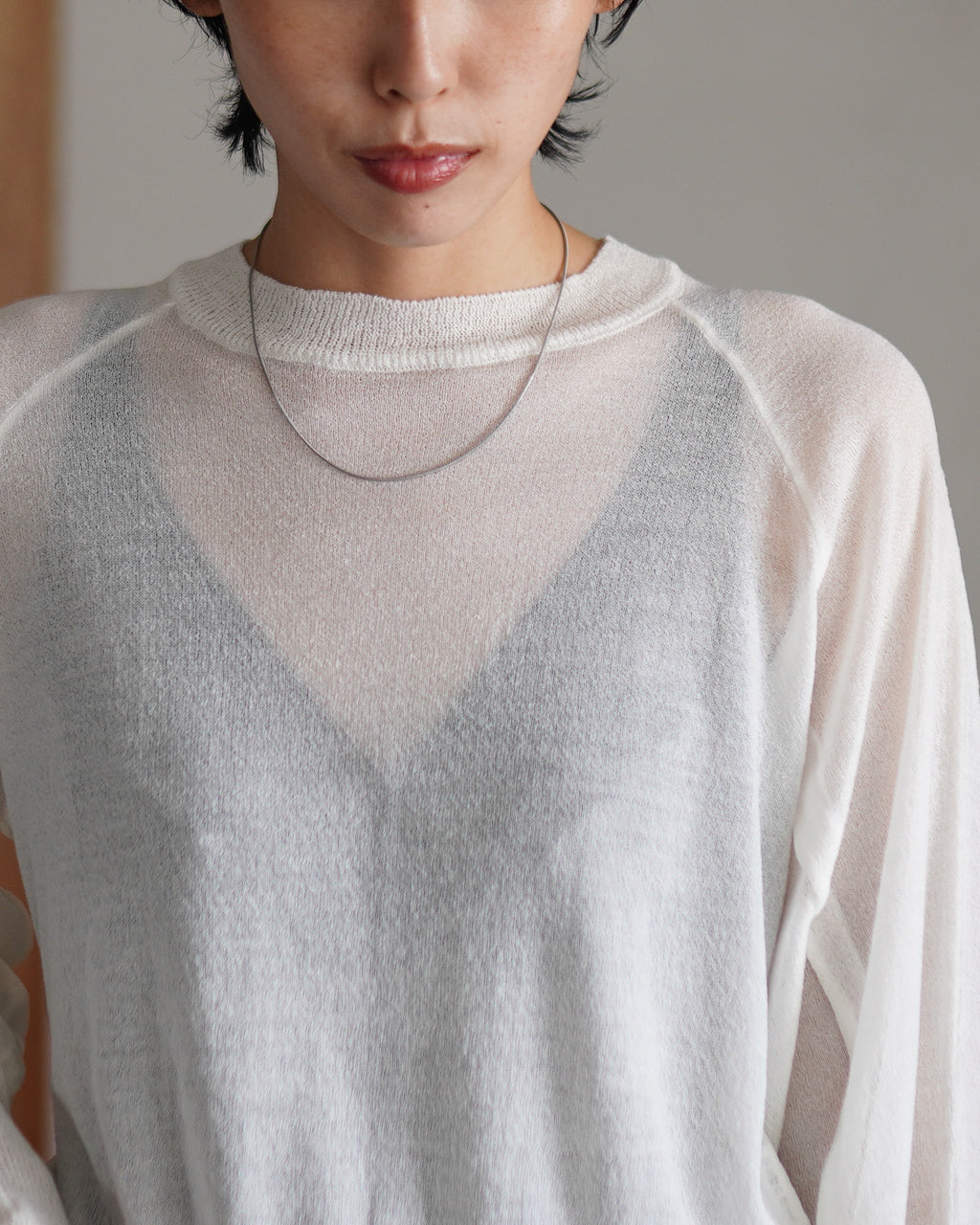 PLEAT P/O SHEER KNIT OK043-5A
