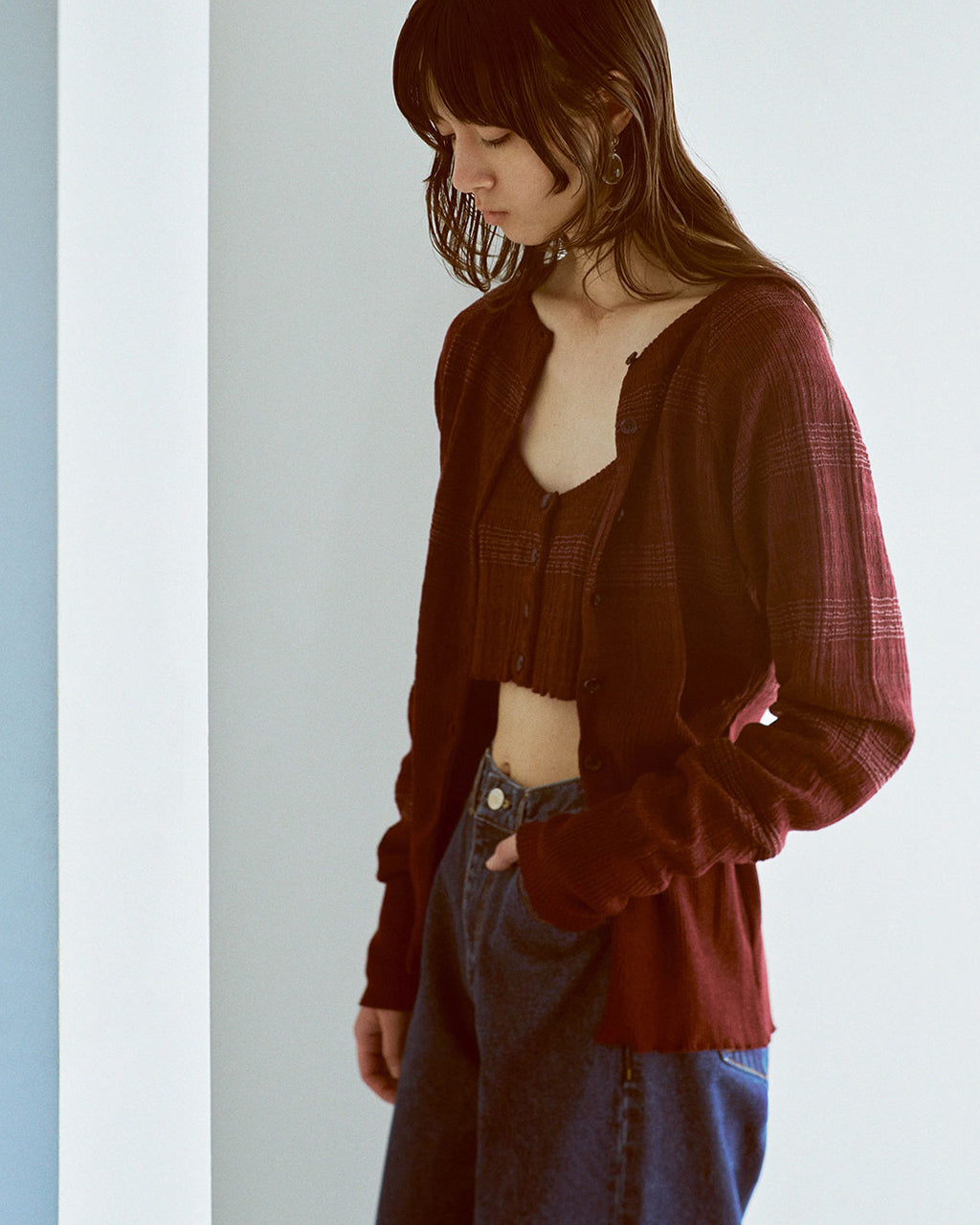 ENSEMBLE GLENCHECK BORDER KNIT OK046-5A