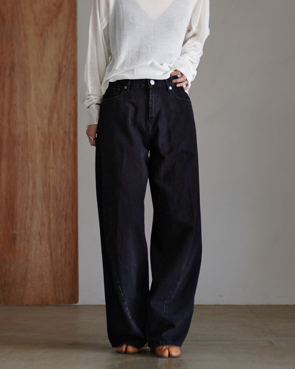 NEPLA. ネプラ ブラック 3Dカーブパンツ レディース 12.5oz デニム