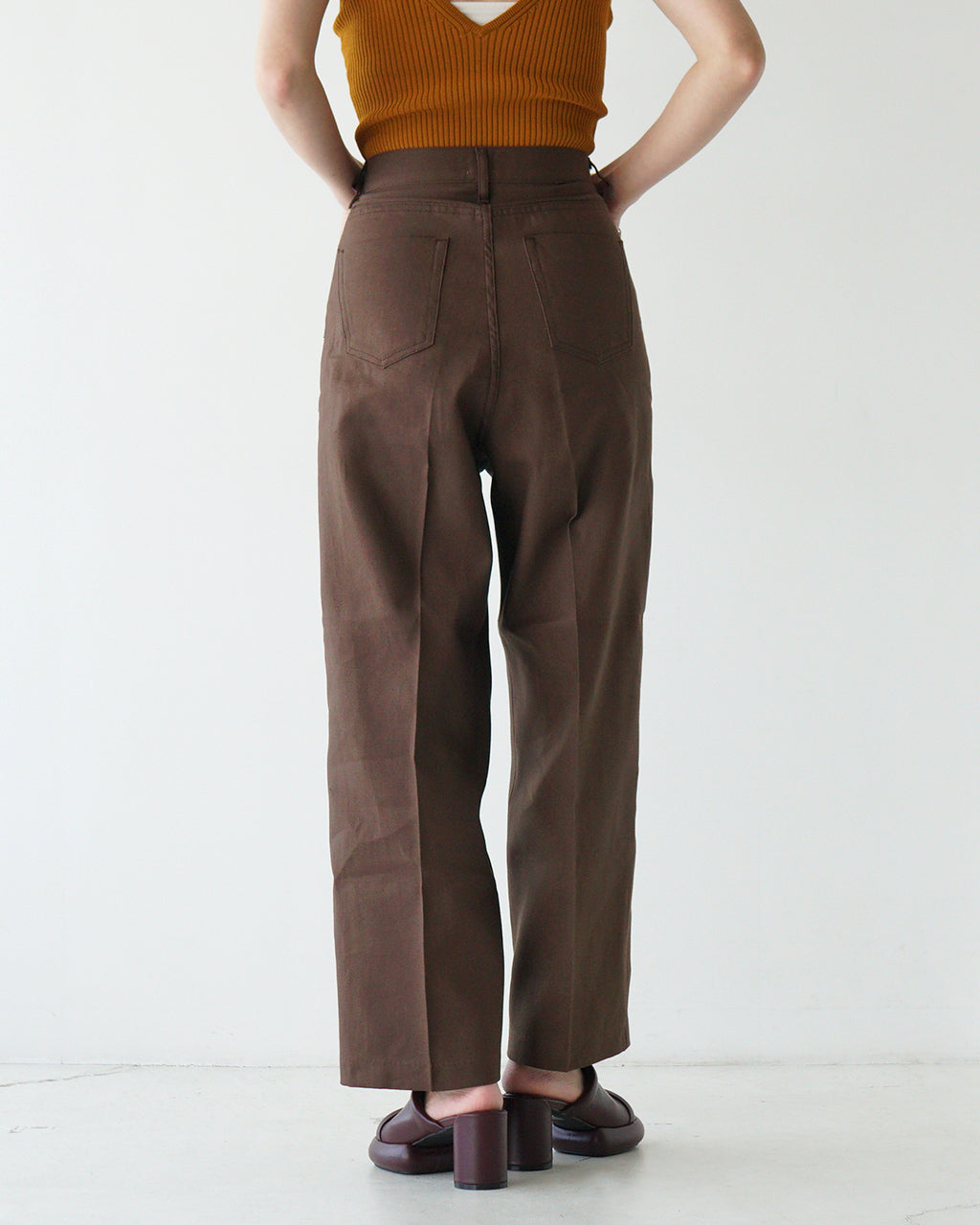 NEPLA. ネプラ ワイドパンツ ブラウン WIDE PANTS BROWN ボトムス フルレングス コットン ストレート スラックス トラウザーズ WOWID-5S BROWN【送料無料】