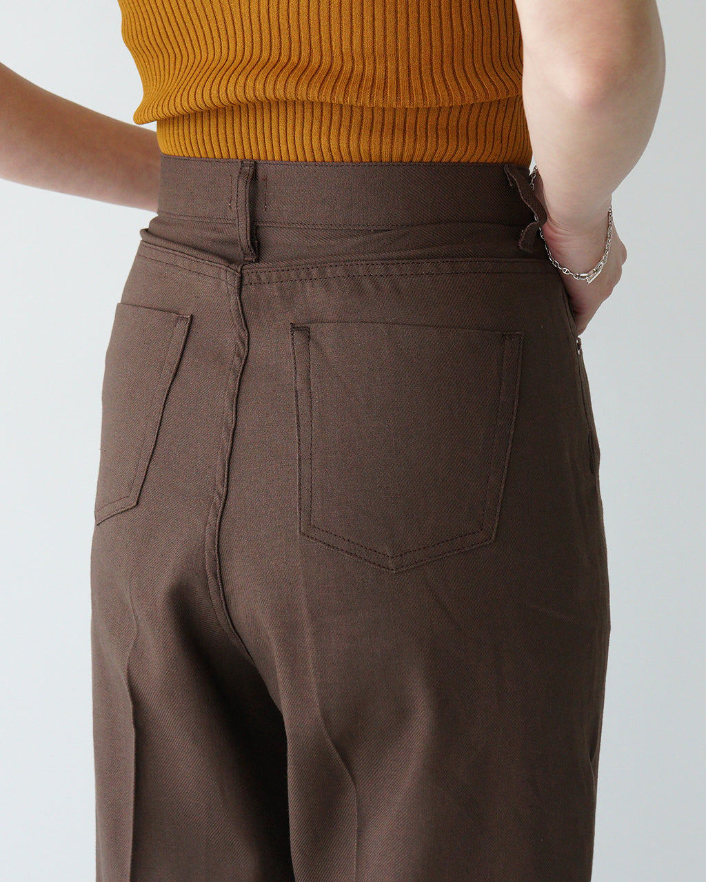 【SALE!40%OFF】ワイドパンツ ブラウン WIDE PANTS BROWN ボトムス フルレングス コットン ストレート スラックス トラウザーズ WOWID-5S BROWN