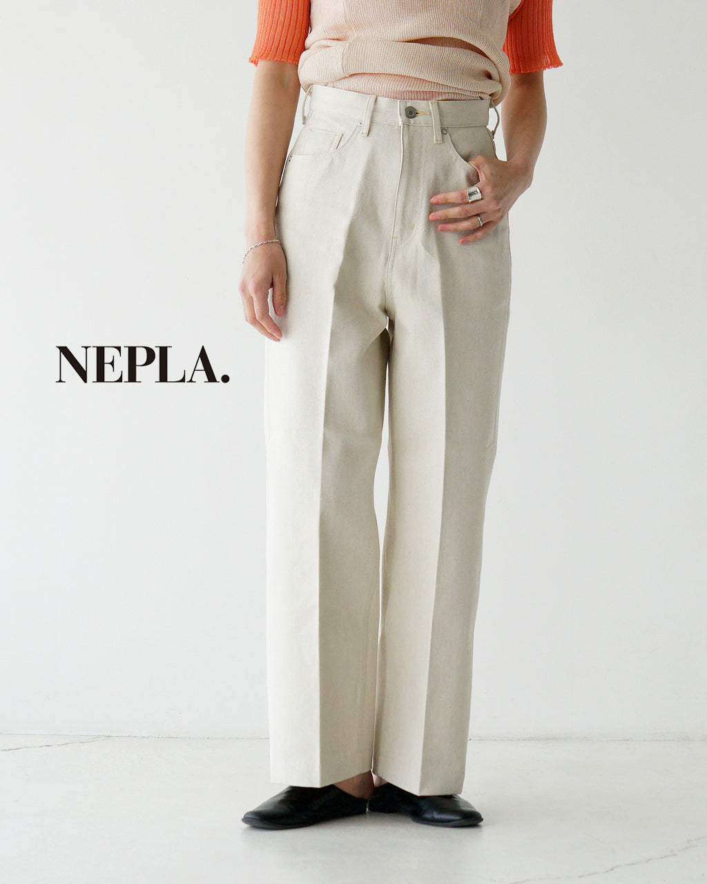 【アウトレット!30%OFF】NEPLA. ネプラ ワイドパンツ クリーム WIDE PANTS CREAM ボトムス フルレングス デニム ジーンズ WOWID-5S CREAM【送料無料】