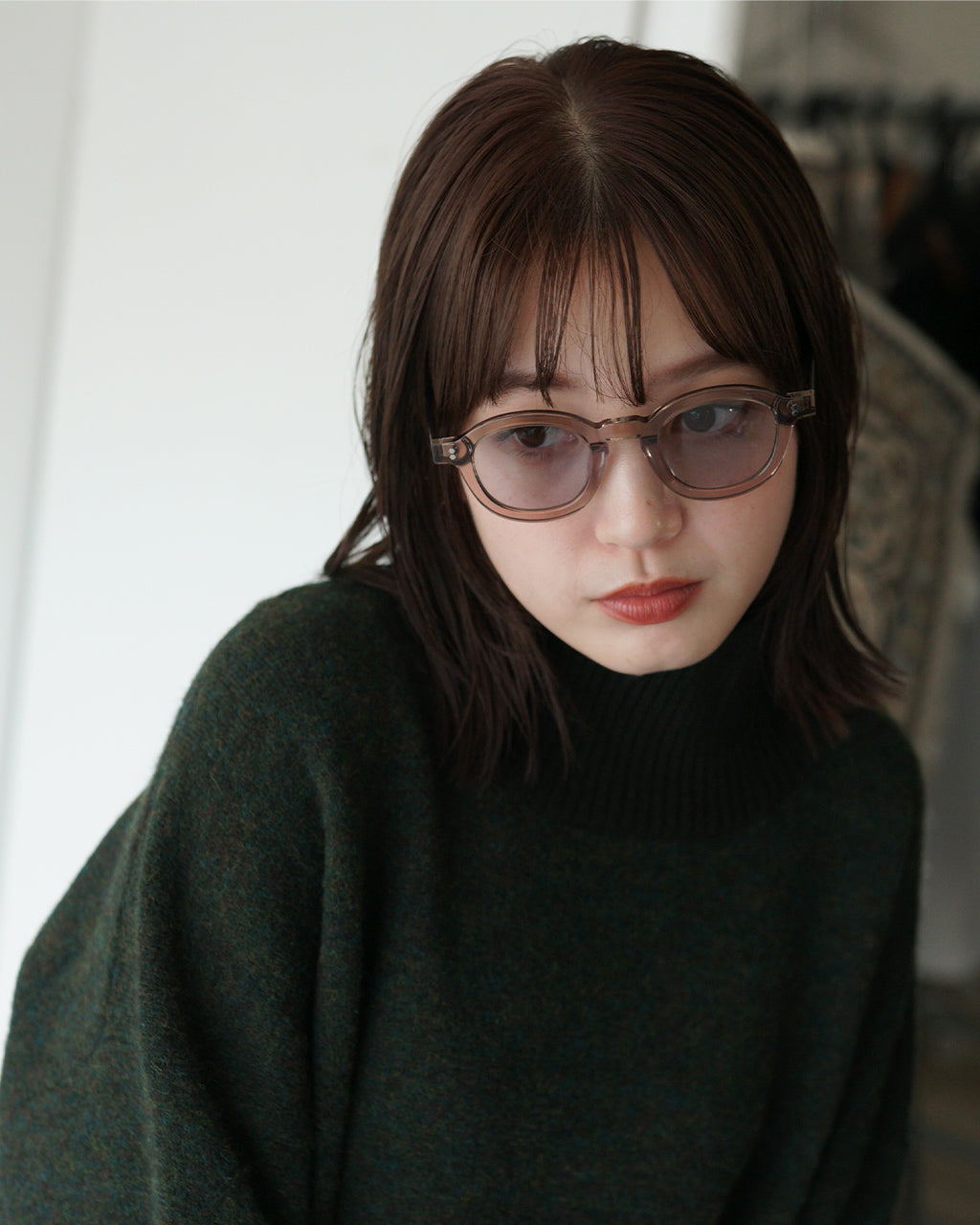 Few by NEW. 퓨바이 뉴 보스턴형 선글라스 안경 안경 다테 안경 클리어 프레임 칼라 렌즈 F104【쿠폰 대상외】【무료우송】