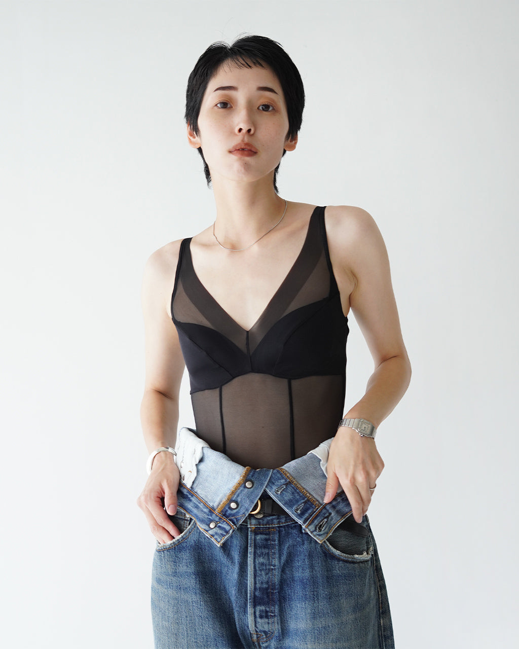 メッシュブリファー MESH BRIEFER キャミソール ショーツ ボディインナー ボディスーツ NNM03-2403-003 6018