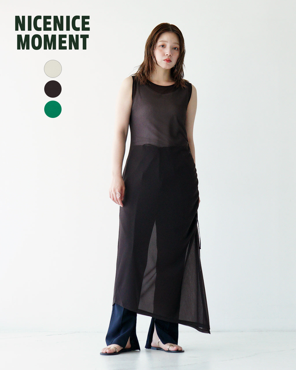 NICENICE MOMENT ナイスナイスモーメント サイド ストラップ ロングドレス ワンピース SIDE STRAP DR (BRA SET) チューブトップセット NNM1-25S-009【送料無料】