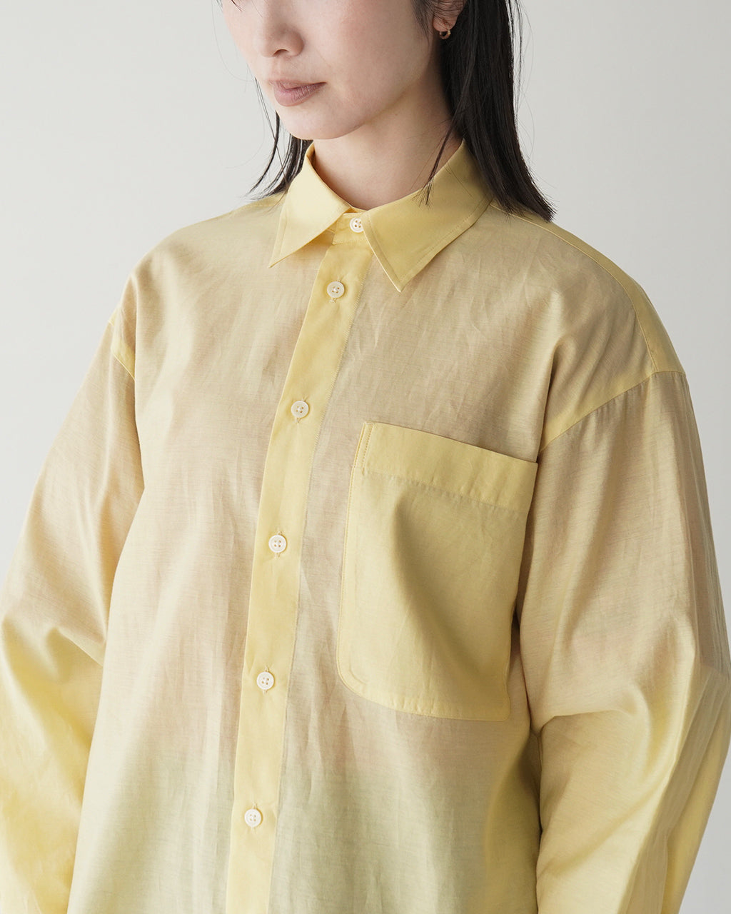【アウトレット!30%OFF】nicholson&nicholson ニコルソン アンド ニコルソン レギュラーカラーシャツ CLEA-SILK 長袖 ブラウス コットン シルク カシュクール 2WAY シャンブレー リラックスフィット レイヤード 日本製【送料無料】