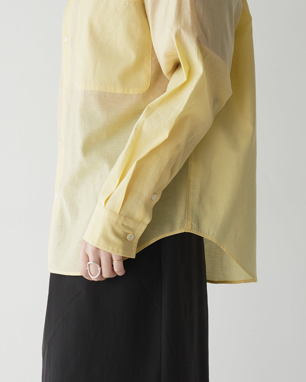 【アウトレット!30%OFF】nicholson&nicholson ニコルソン アンド ニコルソン レギュラーカラーシャツ CLEA-SILK 長袖 ブラウス コットン シルク カシュクール 2WAY シャンブレー リラックスフィット レイヤード 日本製【送料無料】