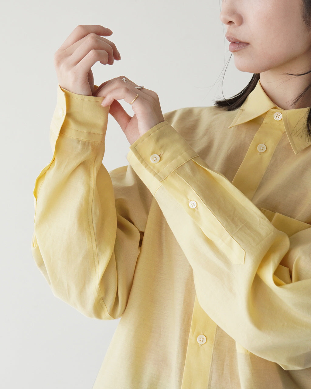 【アウトレット!30%OFF】nicholson&nicholson ニコルソン アンド ニコルソン レギュラーカラーシャツ CLEA-SILK 長袖 ブラウス コットン シルク カシュクール 2WAY シャンブレー リラックスフィット レイヤード 日本製【送料無料】