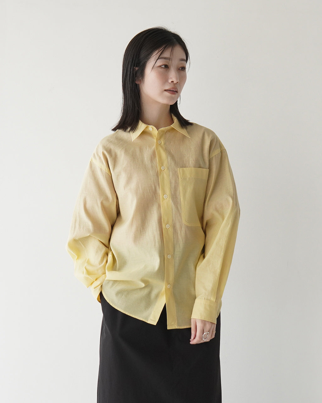 【アウトレット!30%OFF】nicholson&nicholson ニコルソン アンド ニコルソン レギュラーカラーシャツ CLEA-SILK 長袖 ブラウス コットン シルク カシュクール 2WAY シャンブレー リラックスフィット レイヤード 日本製【送料無料】