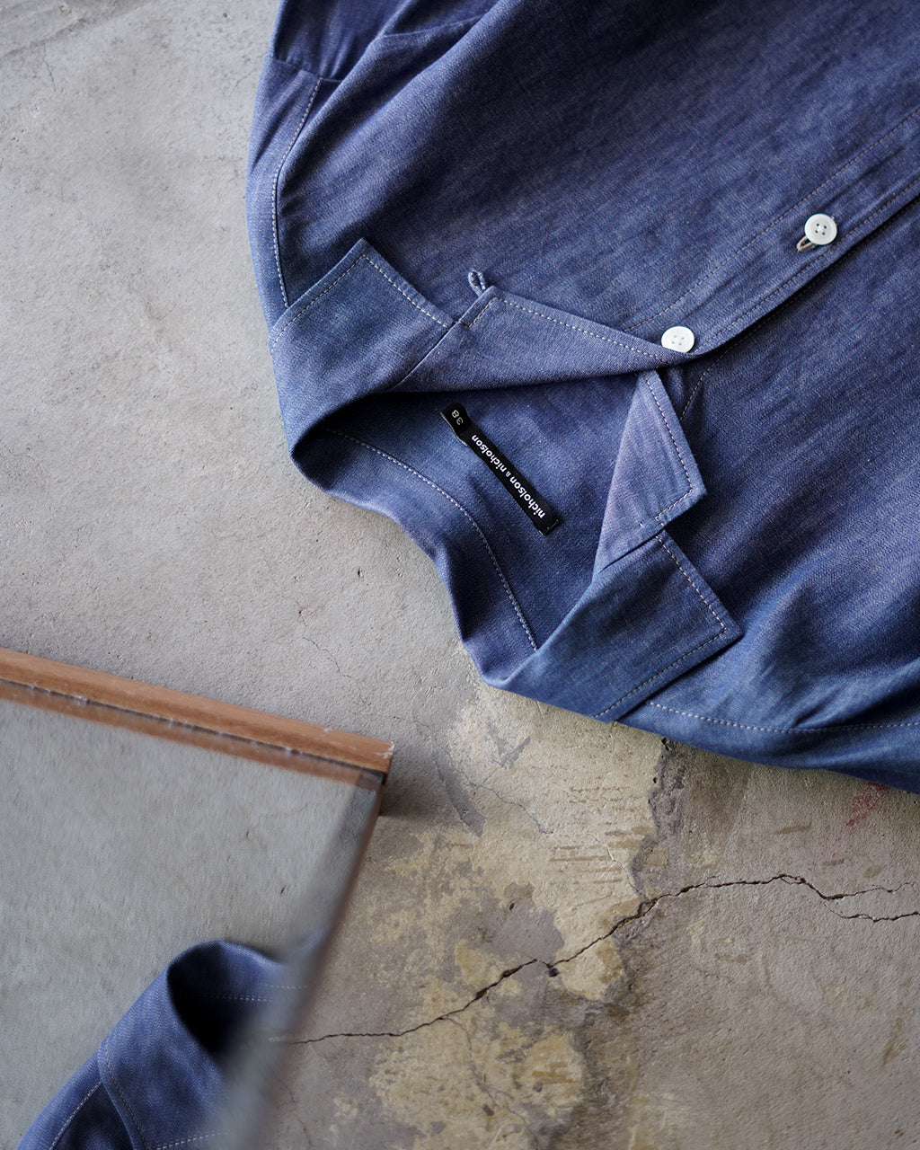 「ROMA-DENIM」OPEN COLLAR SHIRT【先行予約】【2026年4月下旬頃入荷予定】