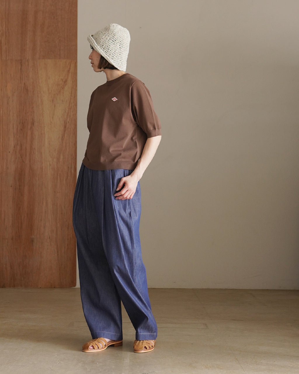 2 TUCK WIDE PANTS DENIM HAKU-DENIM