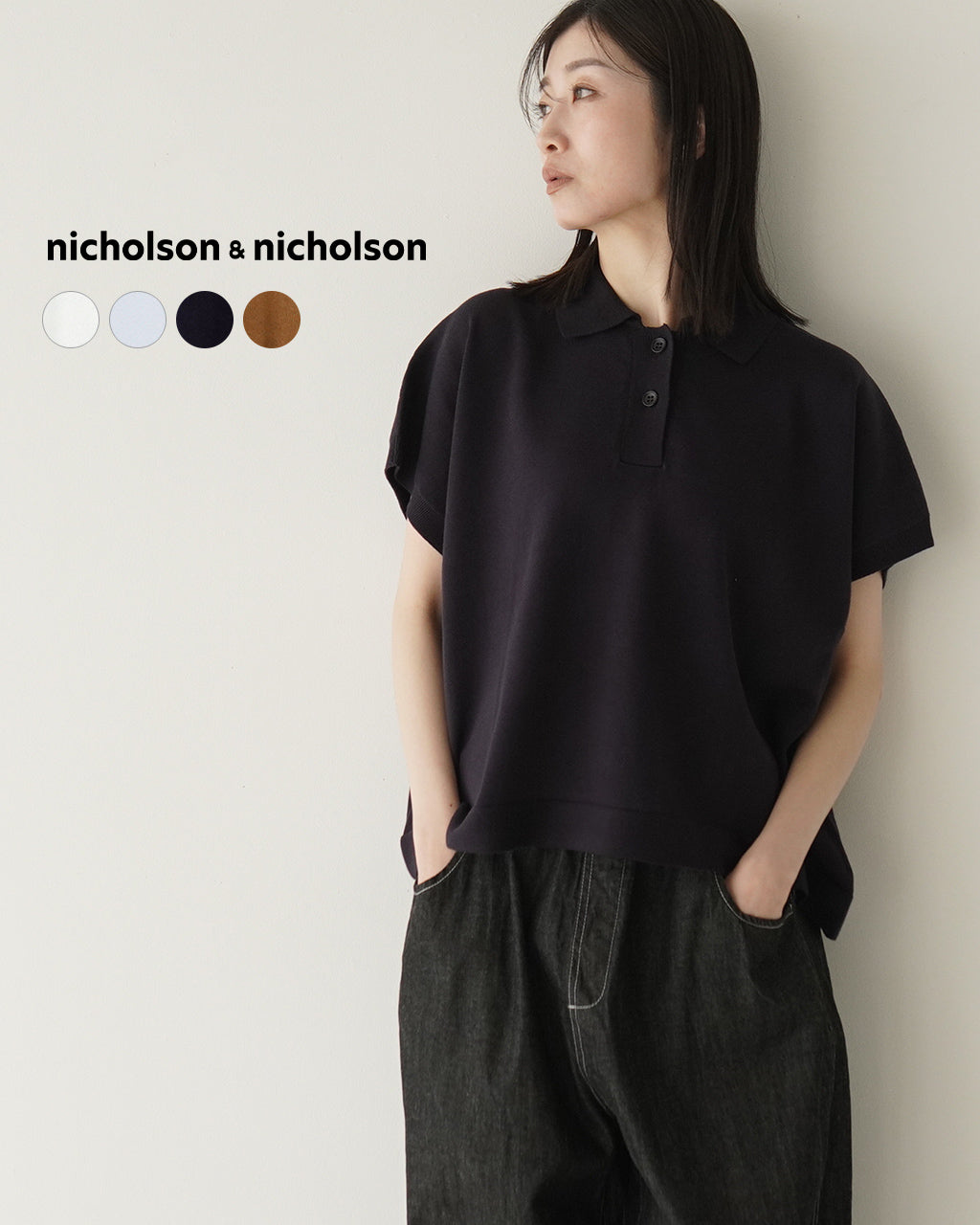 【SALE!20%OFF】半袖 ポロニット ACE ノースリーブ 襟付き