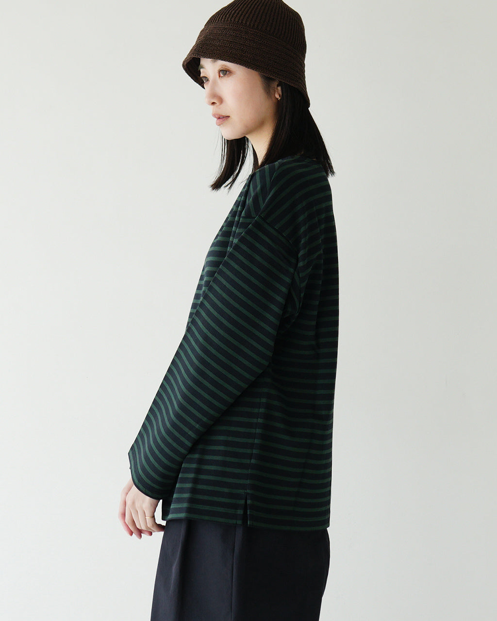 【アウトレット!30%OFF】nicholson&nicholson ニコルソン アンド ニコルソン ボートネック 長袖 Tシャツ COAST コースト カットソー ボーダーソリッド バスクシャツ