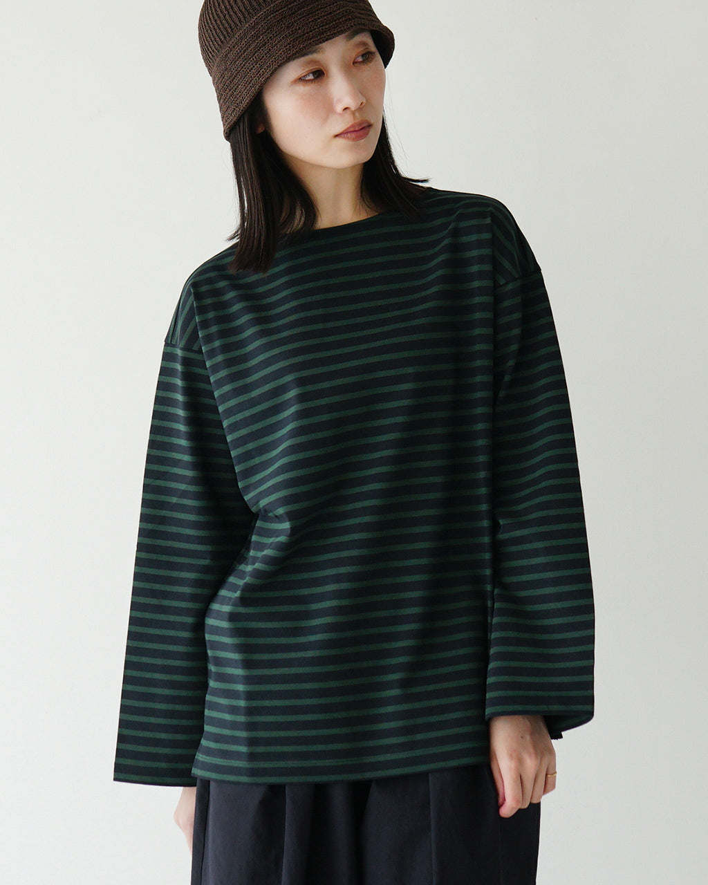 【アウトレット!30%OFF】nicholson&nicholson ニコルソン アンド ニコルソン ボートネック 長袖 Tシャツ COAST コースト カットソー ボーダーソリッド バスクシャツ