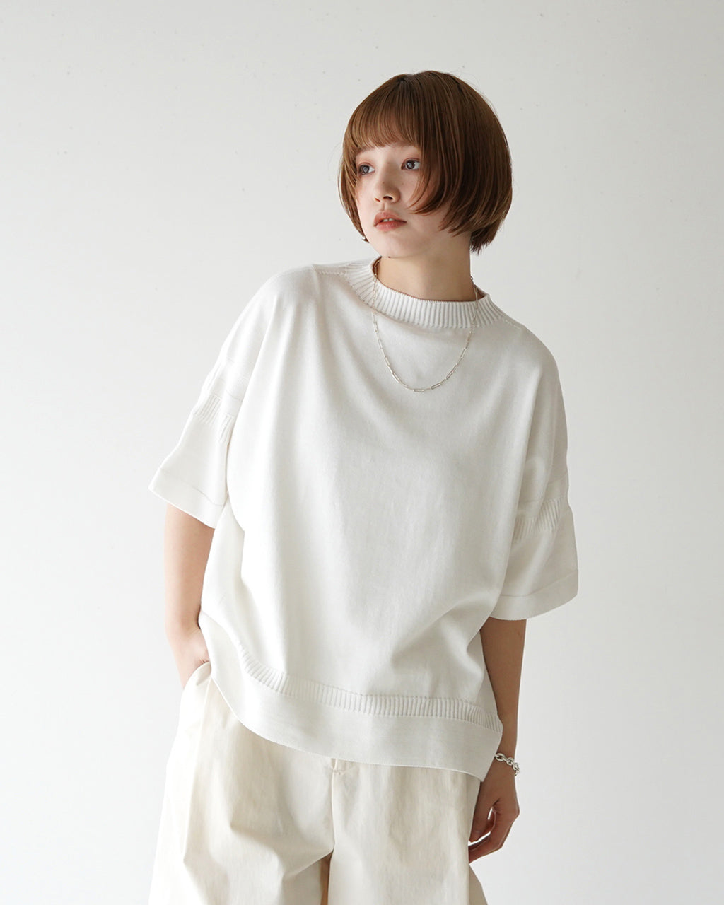 【SALE!40%OFF】半袖 ニットプルオーバー ISLAND アイランド オーガニックコットン