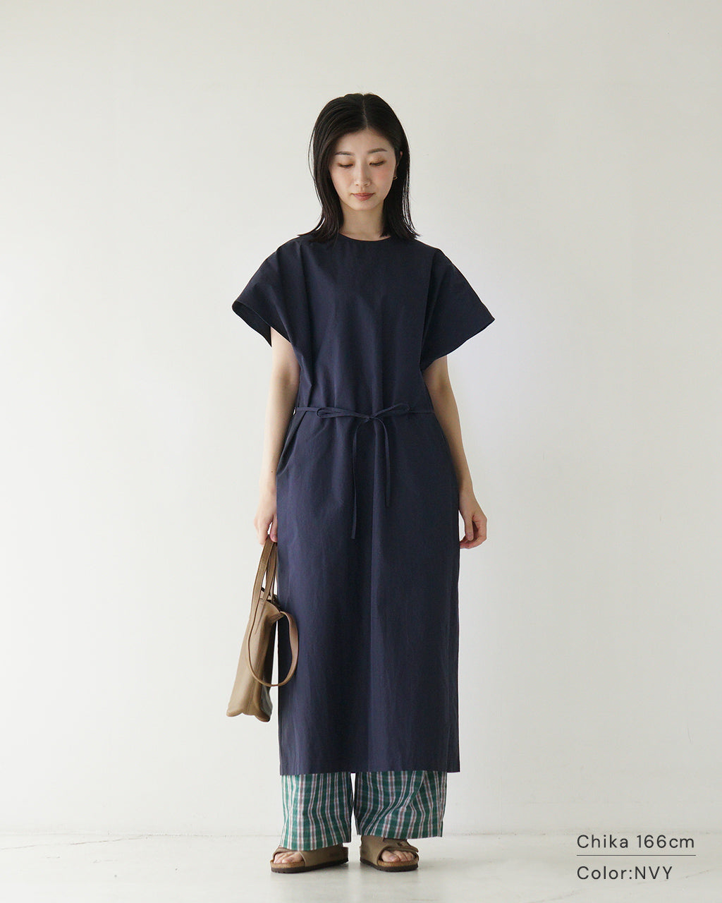 【アウトレット!30%OFF】nicholson&nicholson ニコルソン アンド ニコルソン ワンピース クルーネック フレンチスリーブ OP MEG-W【送料無料】